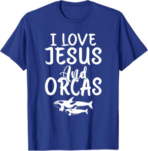 I love Jesus and Orcas Whale T-Shirt - T-Shirt | Royal