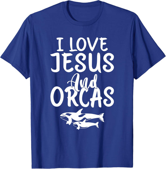 I love Jesus and Orcas Whale T-Shirt - T-Shirt | Royal