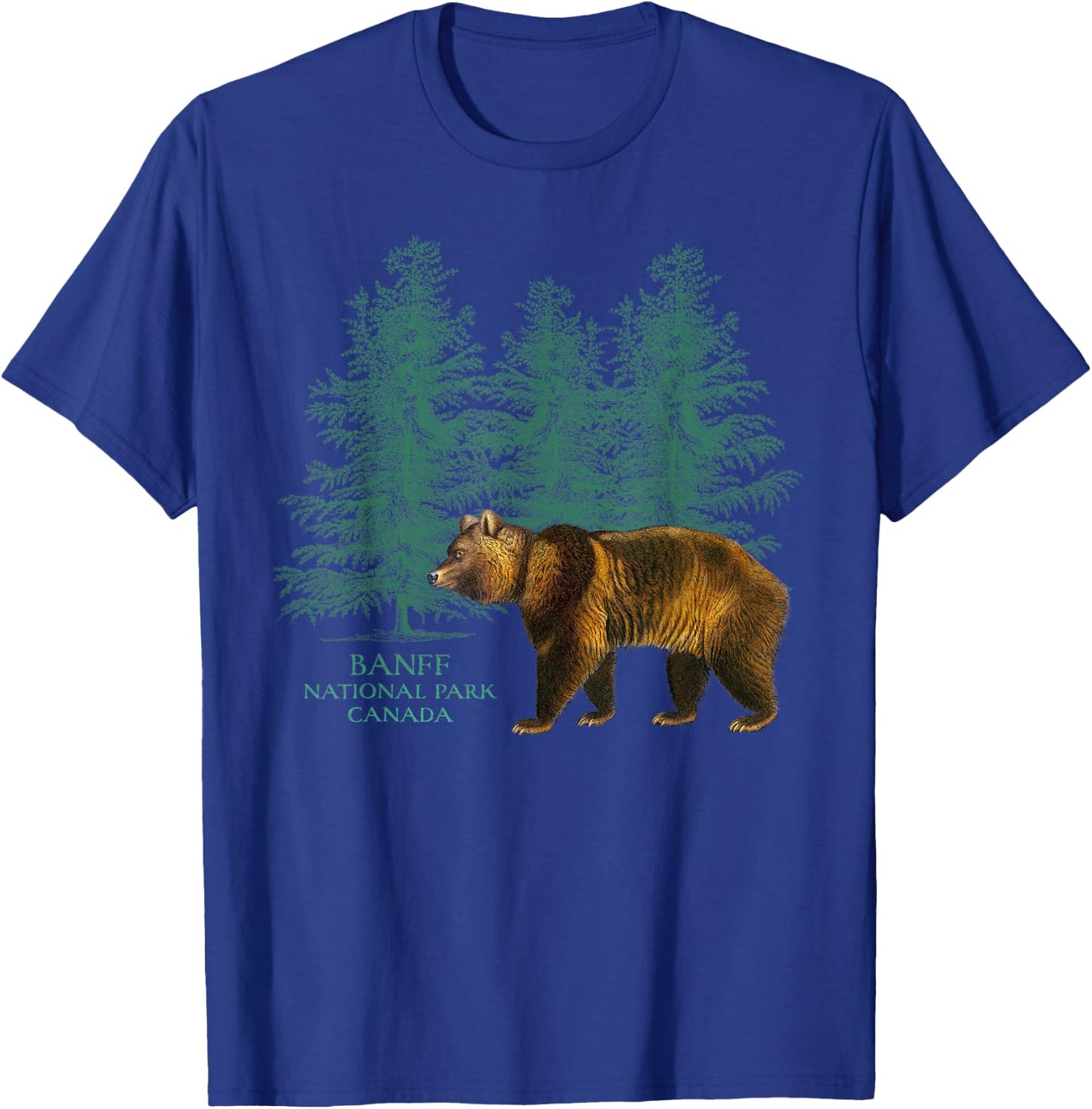 Banff National Park Alberta Canada Bear Trees Vintage Look T-Shirt - T-Shirt | Royal