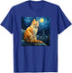 Cat Starry Night lover art Painting kitty kitten Van Gogh T-Shirt - T-Shirt | Royal