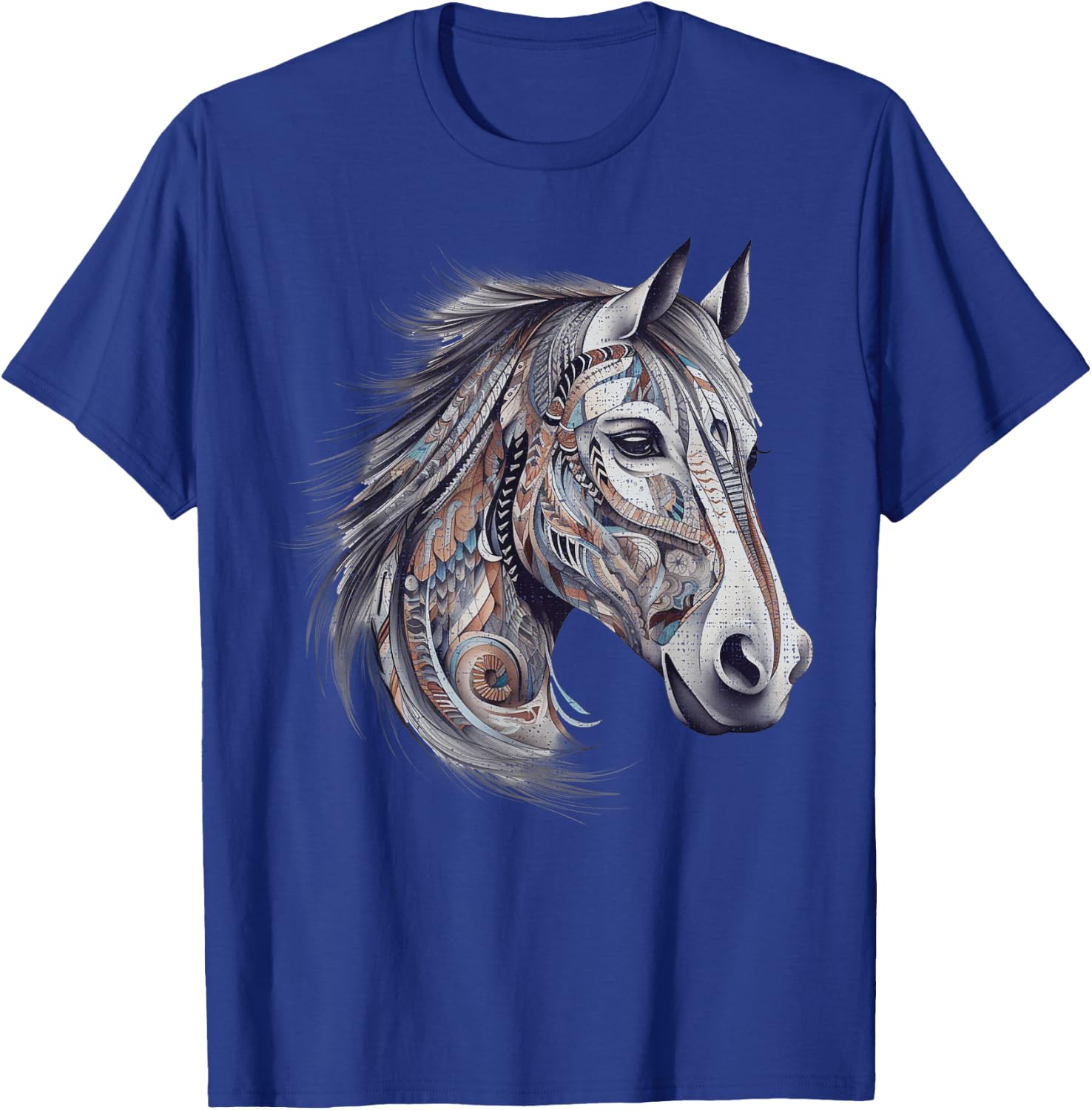 Horse Tribal Abstract Art Native American Geometric Horses T-Shirt - T-Shirt | Royal