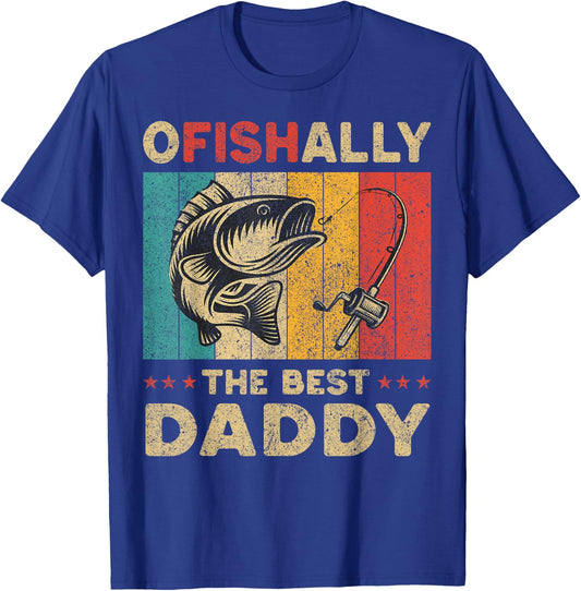 Father's Day Present Funny Fishing Ofishally The Best Daddy T-Shirt - T-Shirt | Royal