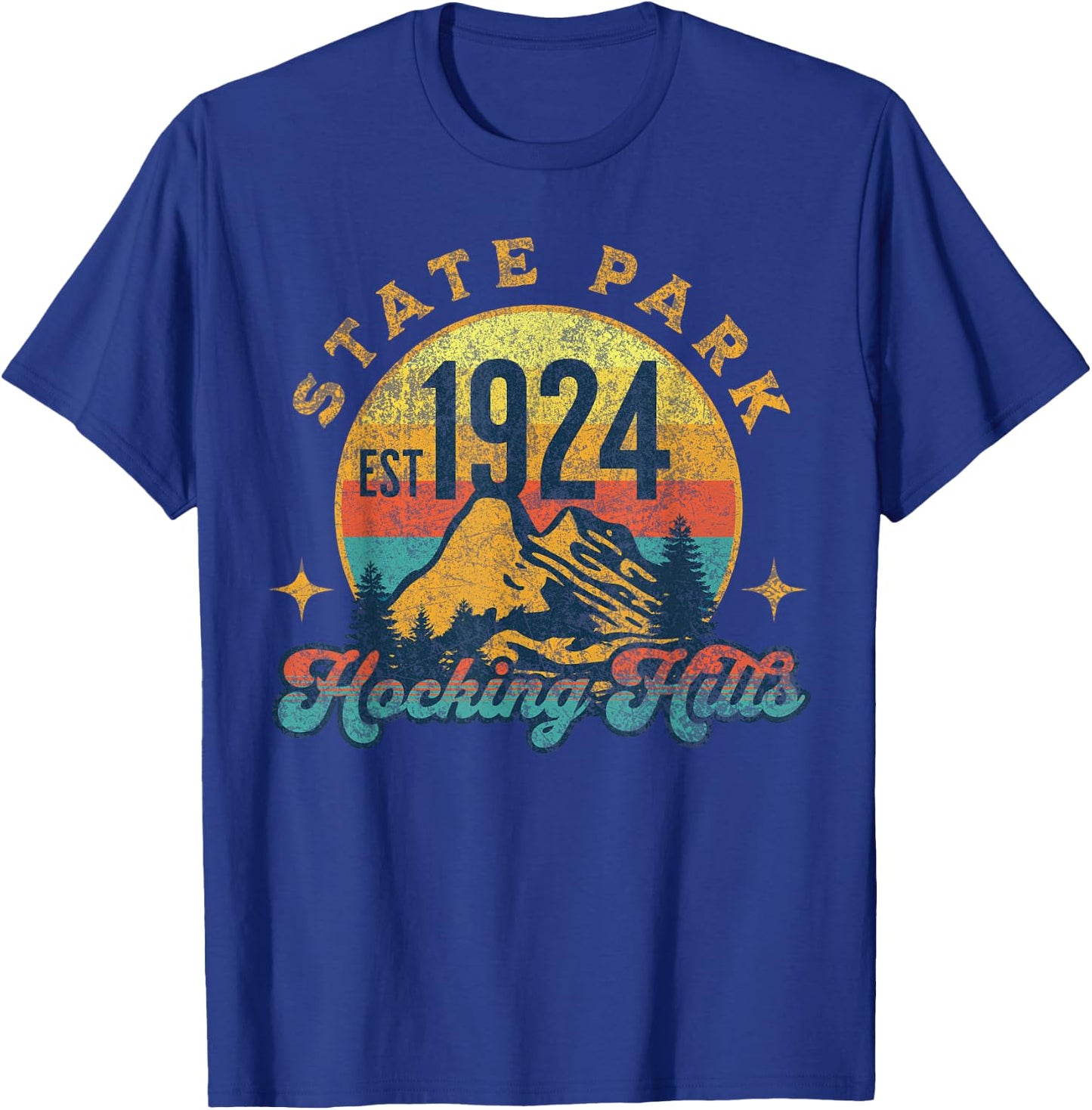 Hocking Hills Ohio Nature Mountains Hiking Outdoors Vintage T-Shirt - T-Shirt | Royal