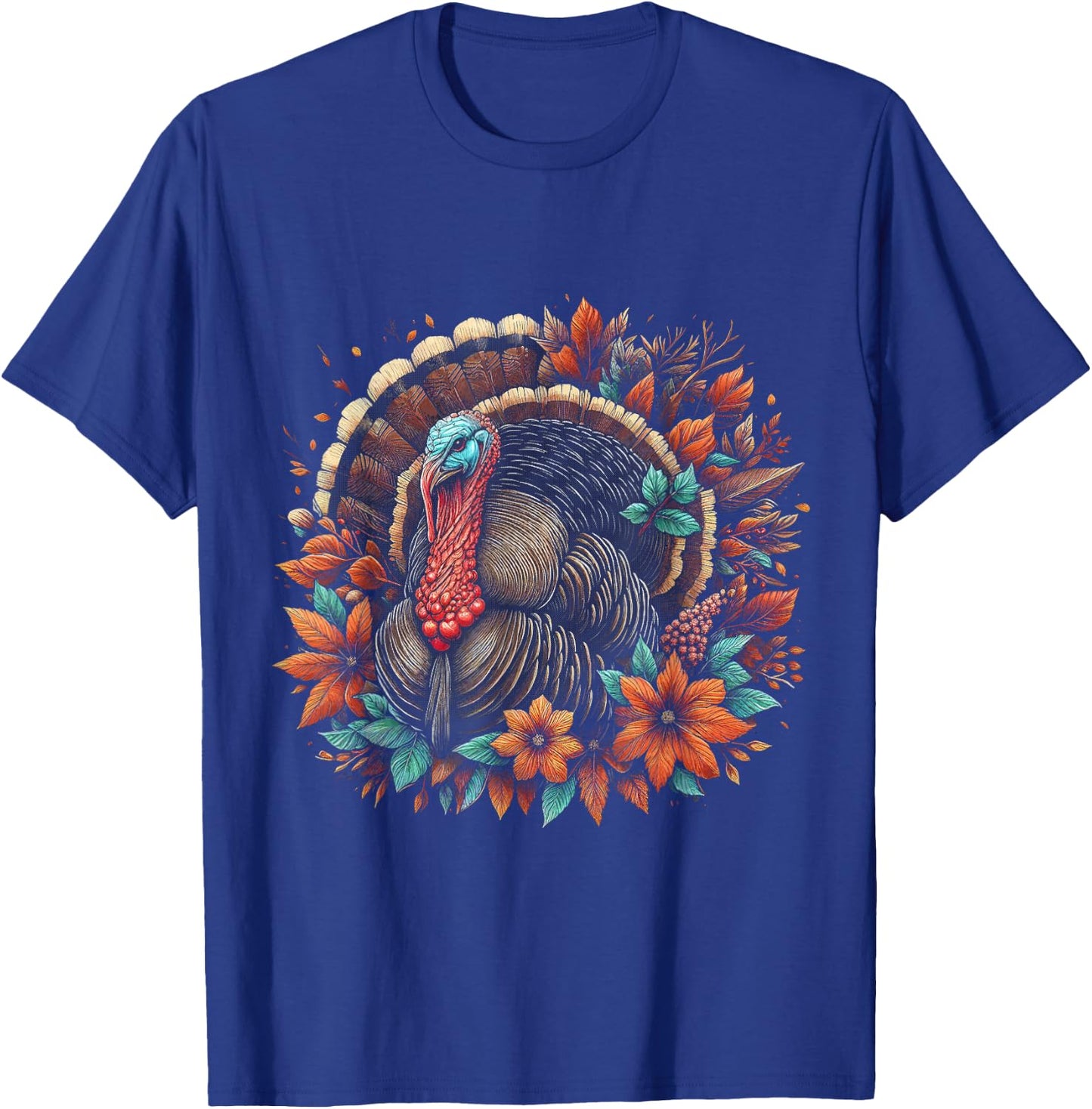 Thanksgiving Turkey Family Fall Happy Thanksgiving Women T-Shirt - T-Shirt | Royal