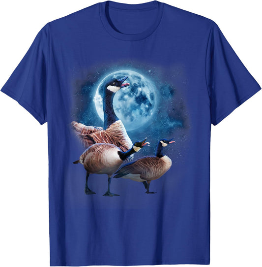 Canadian Goose Shirt - Howling at the Moon Silly Goose T-Shirt - T-Shirt | Royal
