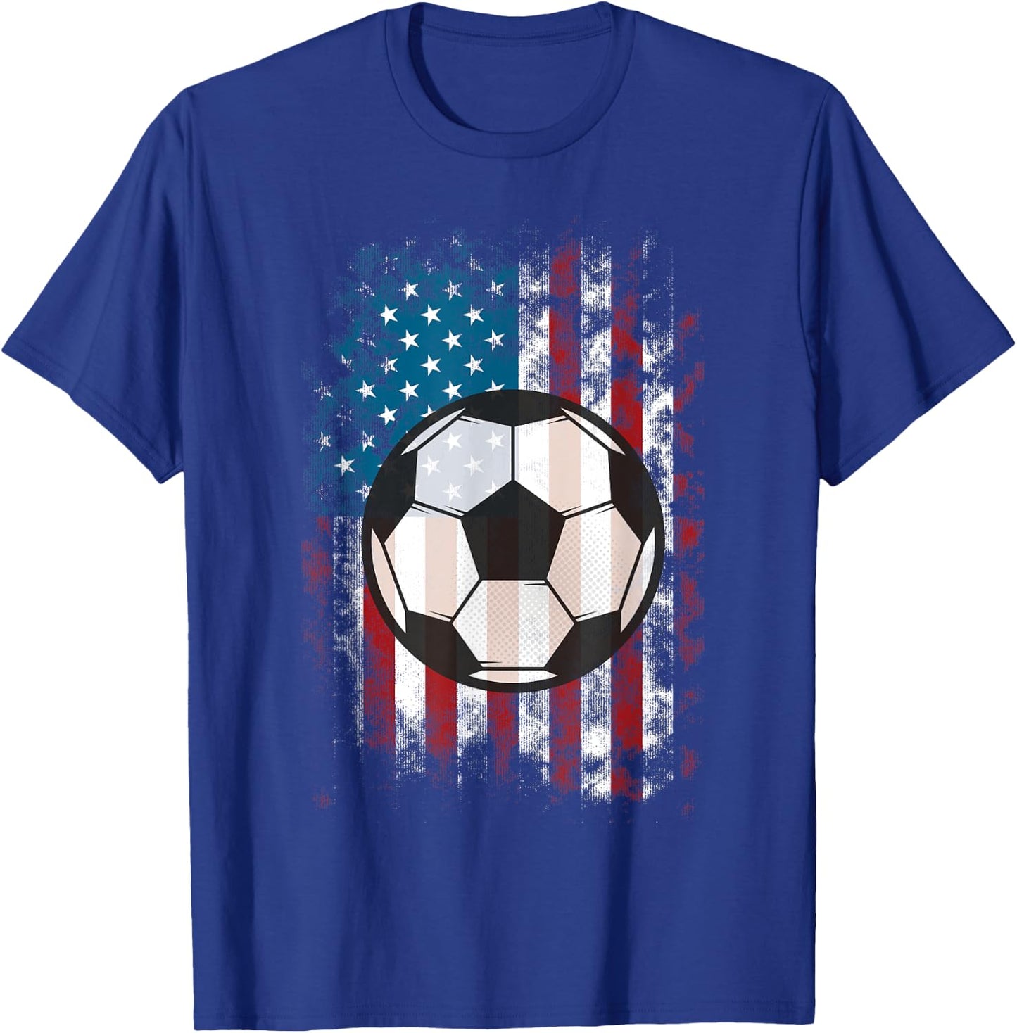 Soccer Ball American Flag USA for Soccer Lovers Women Kids Men T-Shirt - T-Shirt | Royal