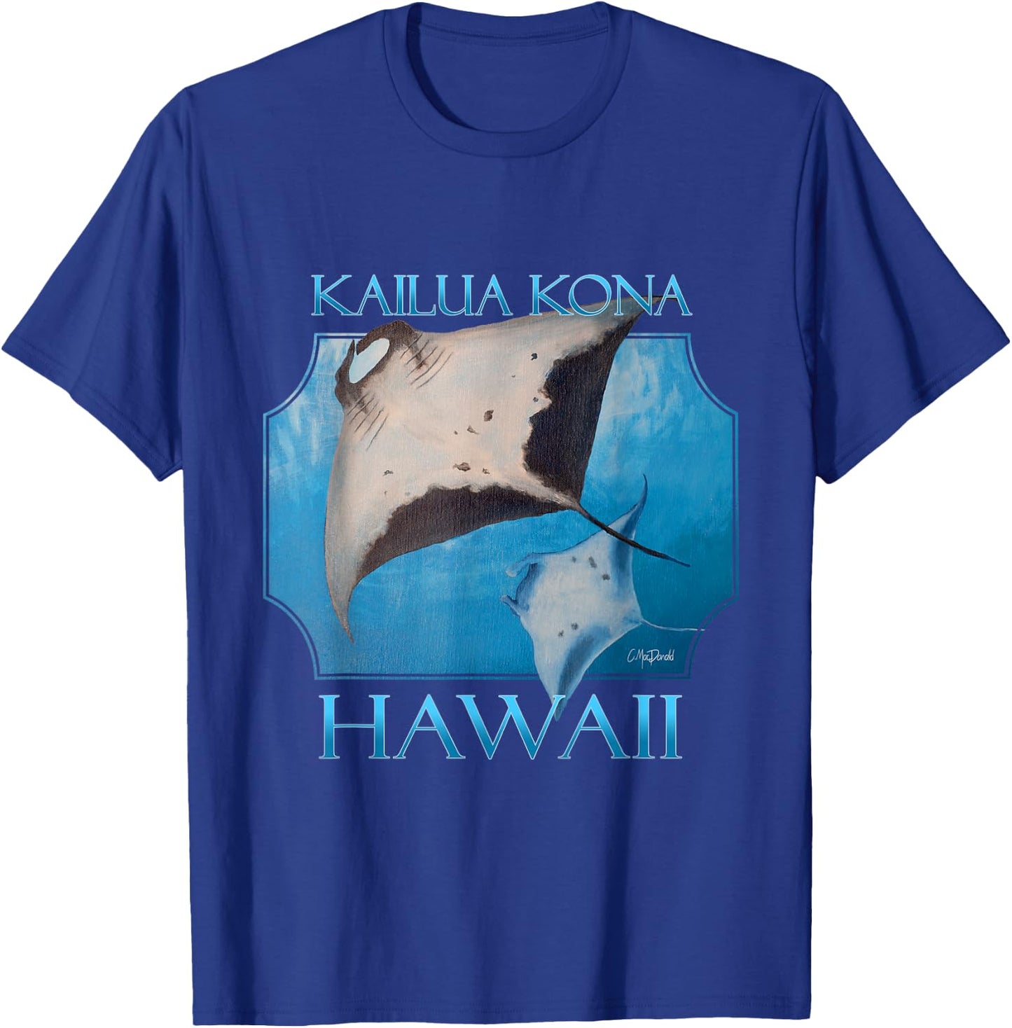 Kailua Kona Hawaii Manta Rays Ocean Sea Rays T-Shirt - T-Shirt | Royal