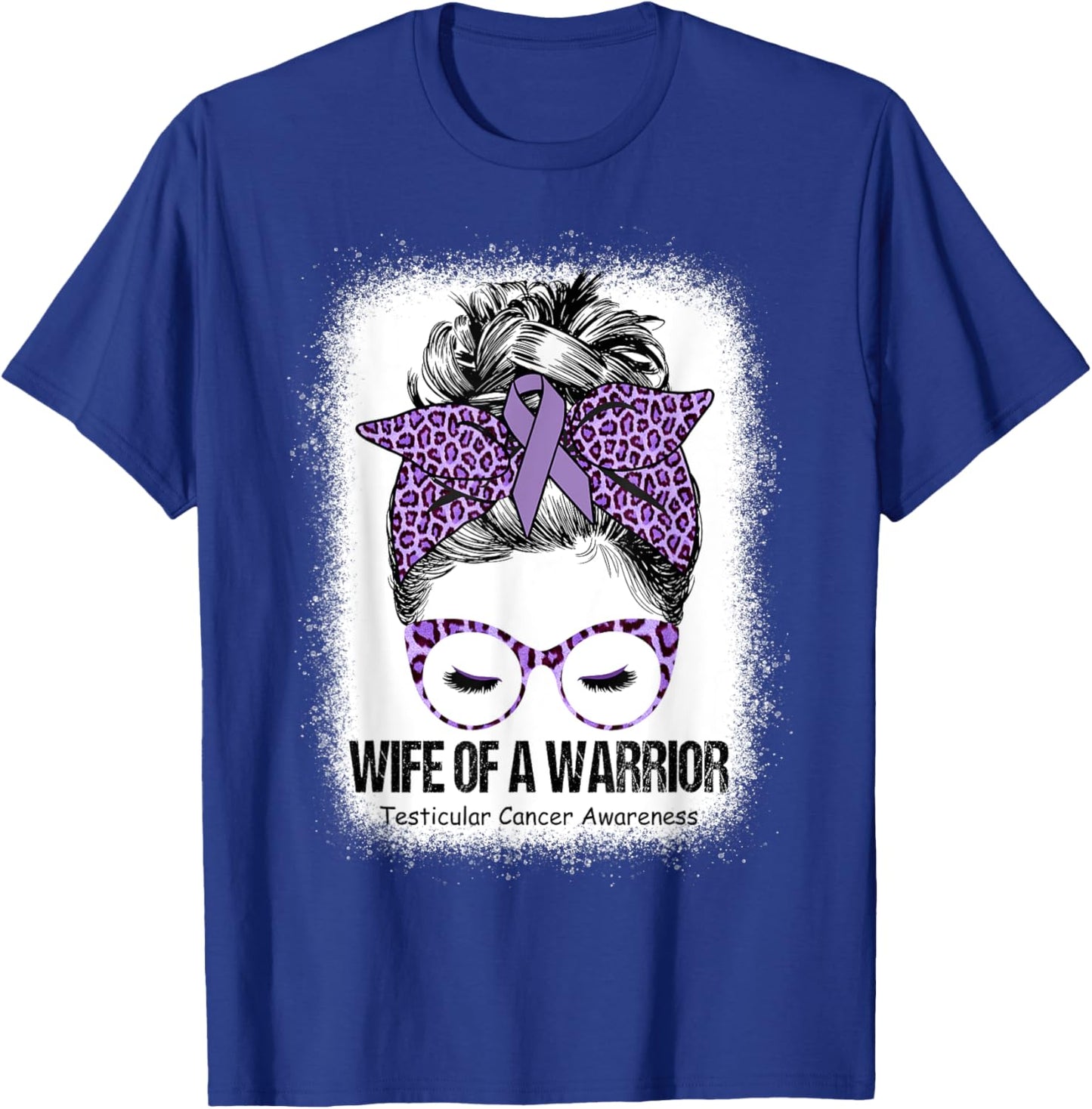 Wife of a Warrior Purple Ribbon Testicular Cancer Awareness T-Shirt - T-Shirt | Royal