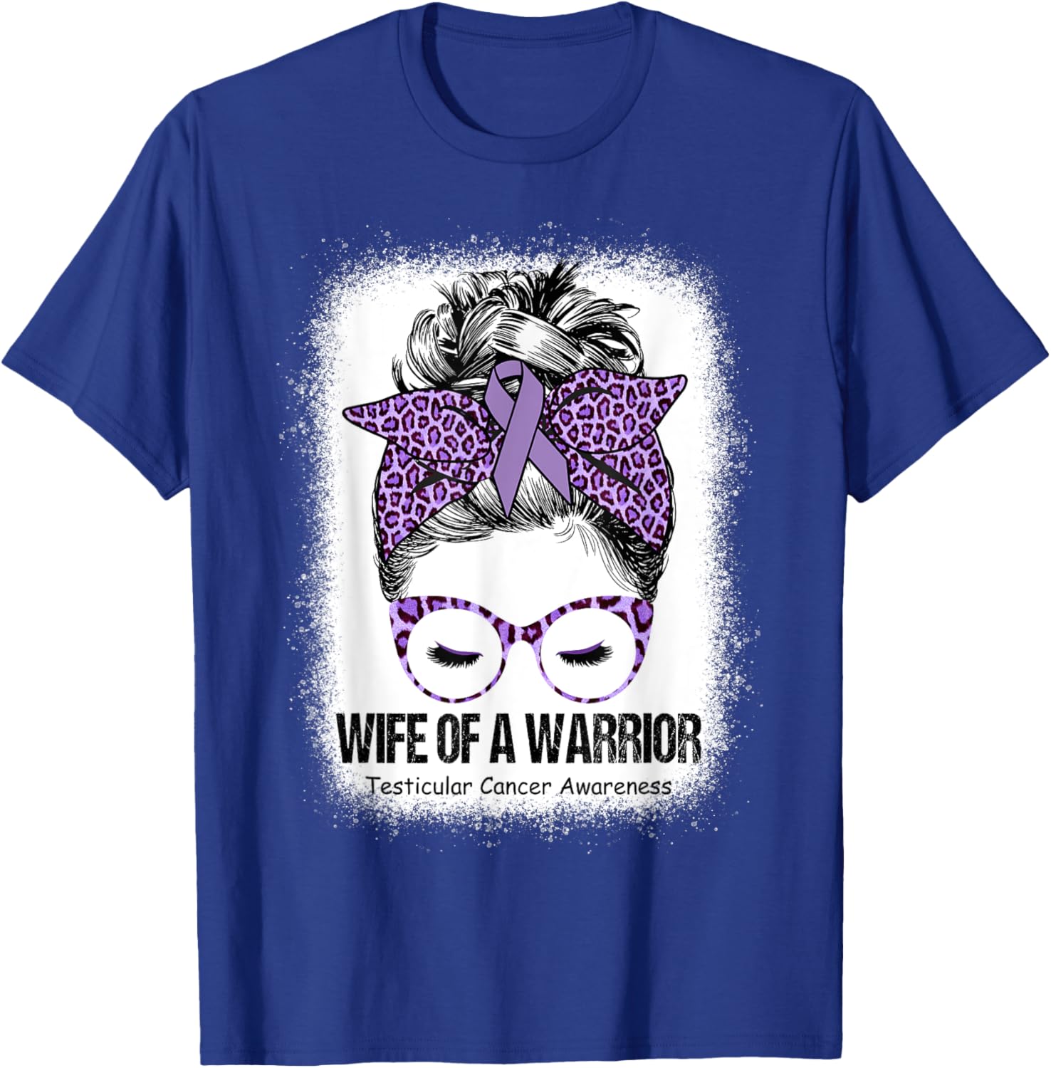 Wife of a Warrior Purple Ribbon Testicular Cancer Awareness T-Shirt - T-Shirt | Royal