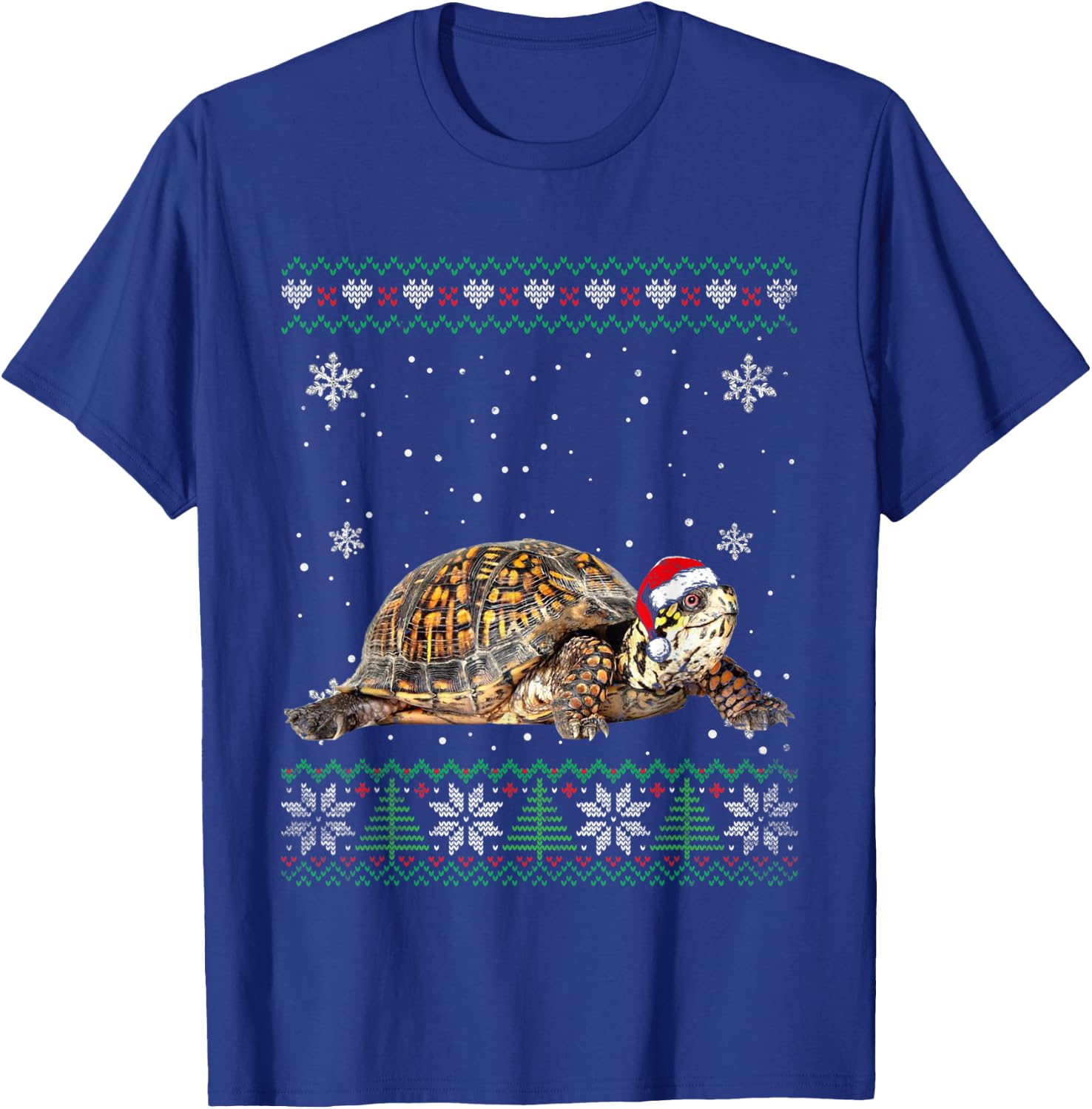Santa Turtle Ugly Sweater Animals Christmas Pajama T-Shirt - T-Shirt | Royal