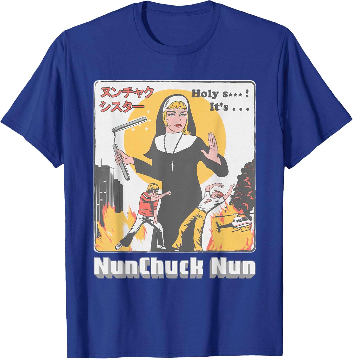 Nunchuck Nun Kungfu T-Shirt - T-Shirt | Royal