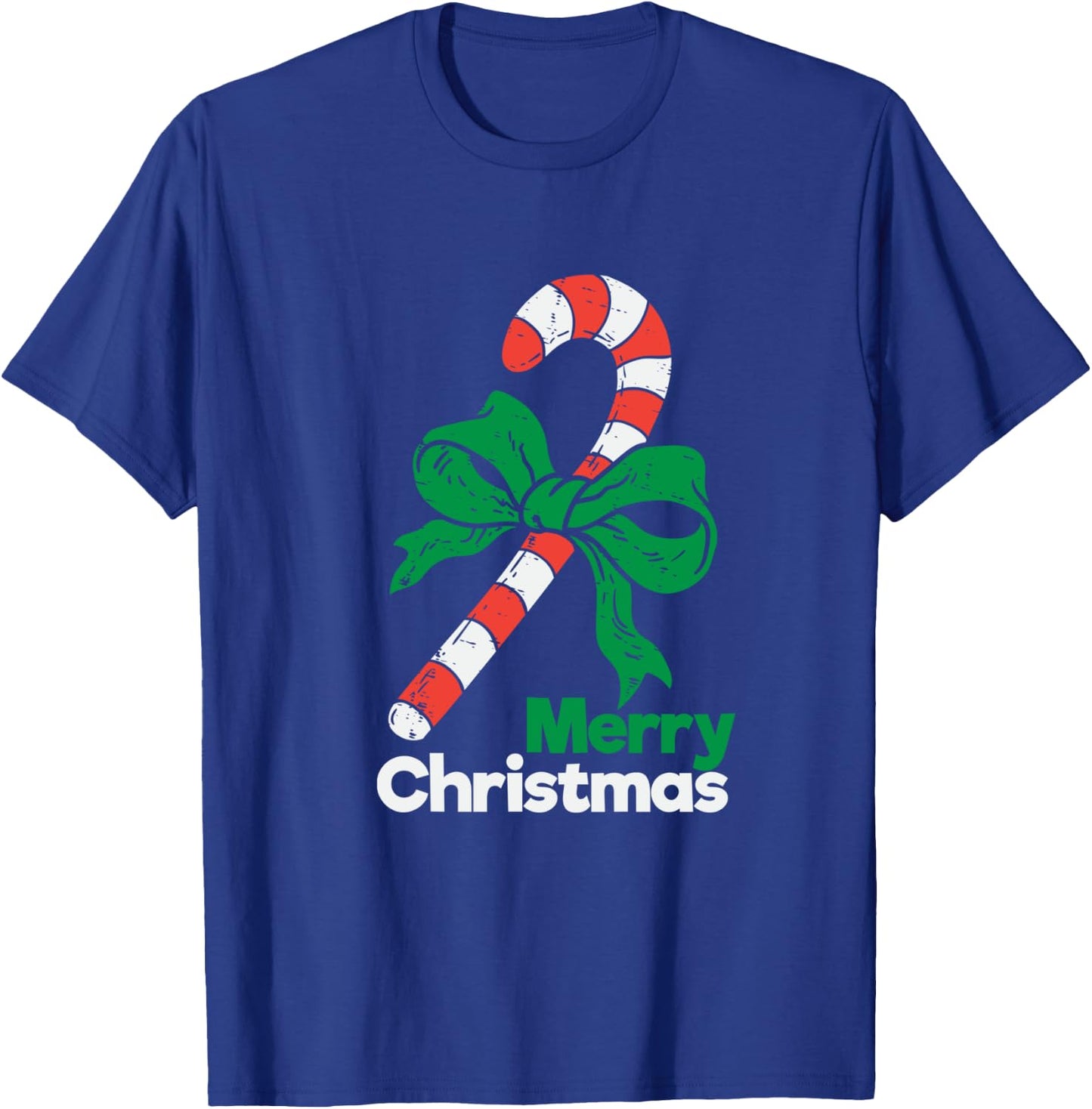 Merry Christmas Candy Canes T-Shirt - T-Shirt | Royal