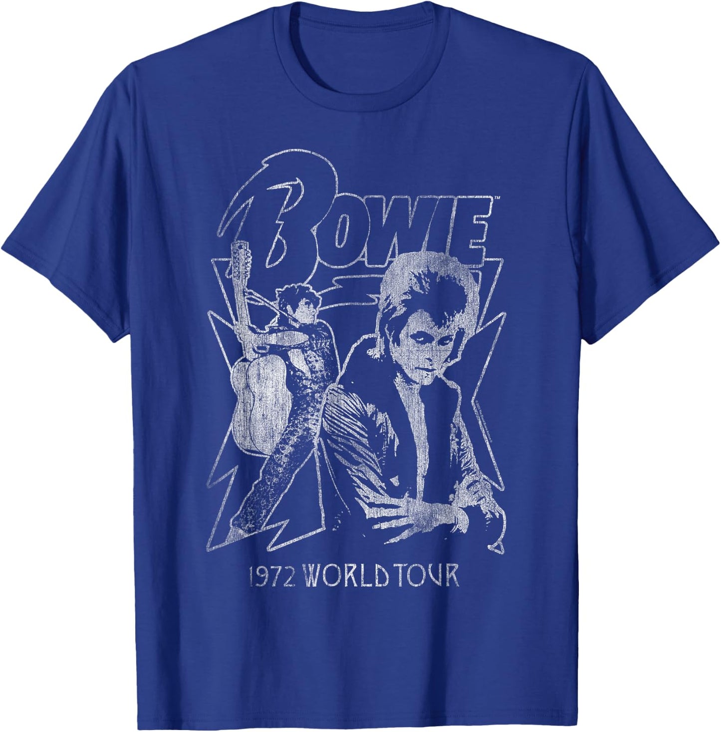 David Bowie Music Rock Mono 1972 World Tour T-Shirt - T-Shirt | Royal