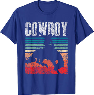 Love Design Cowboys Lover Cowboy - & -Youth Boys Black Polyester 65% Cotton 35% Short Sleeve Regular Fit - Cowboy - Small - Christmas, Birthday T-Shirt - T-Shirt | Royal