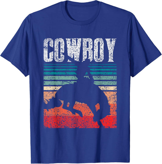 Love Design Cowboys Lover Cowboy - & -Youth Boys Black Polyester 65% Cotton 35% Short Sleeve Regular Fit - Cowboy - Small - Christmas, Birthday T-Shirt - T-Shirt | Royal