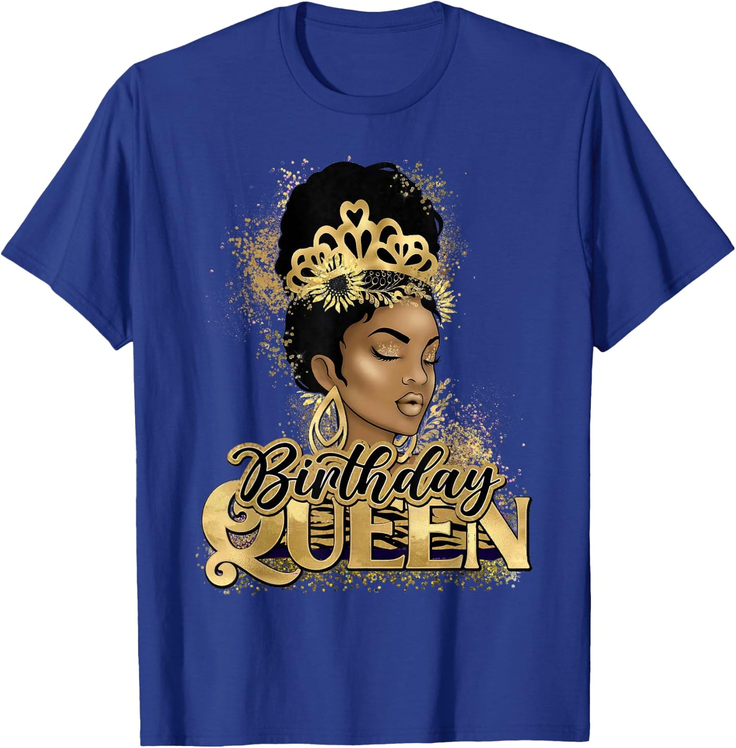 Birthday Queen African American Black Woman T-Shirt - T-Shirt | Royal