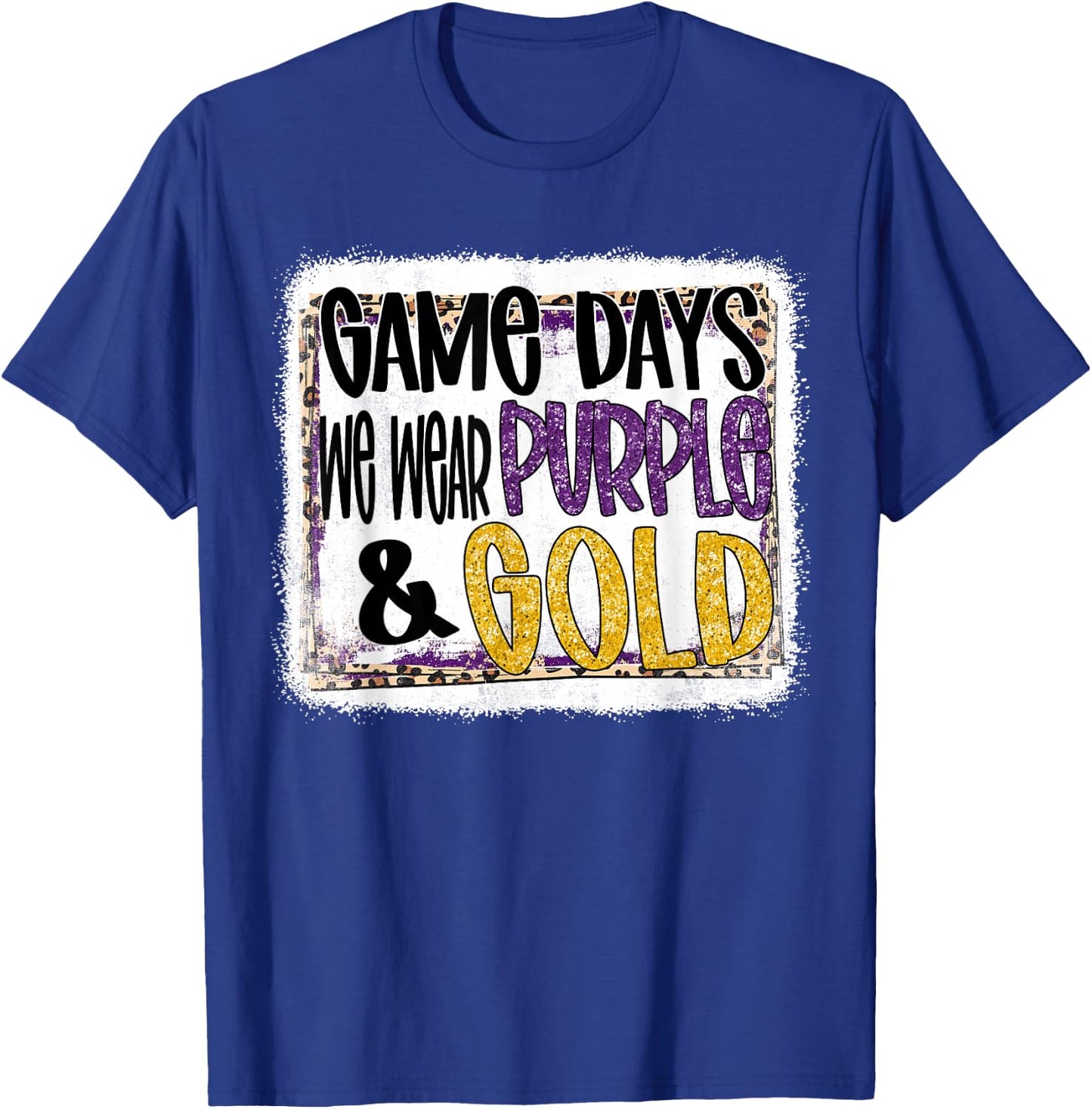 On Gameday Football We Wear Purple And Gold School Spirit T-Shirt - T-Shirt | Royal