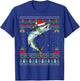 Xmas Lights Ugly Sweater Style Santa Wahoo Fish Christmas T-Shirt - T-Shirt | Royal