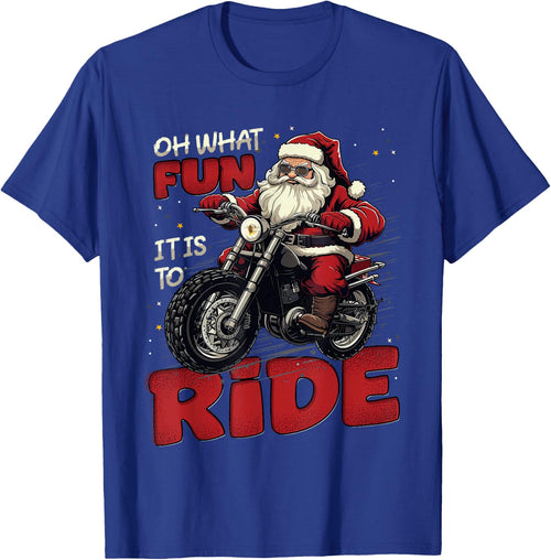Oh What Fun It Is To Ride, Funny Biker Santa On A Motorcycle