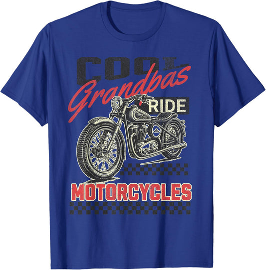 Cool Grandpas Ride Motorcycles Motorcycle Lovers Rider T-Shirt - T-Shirt | Royal