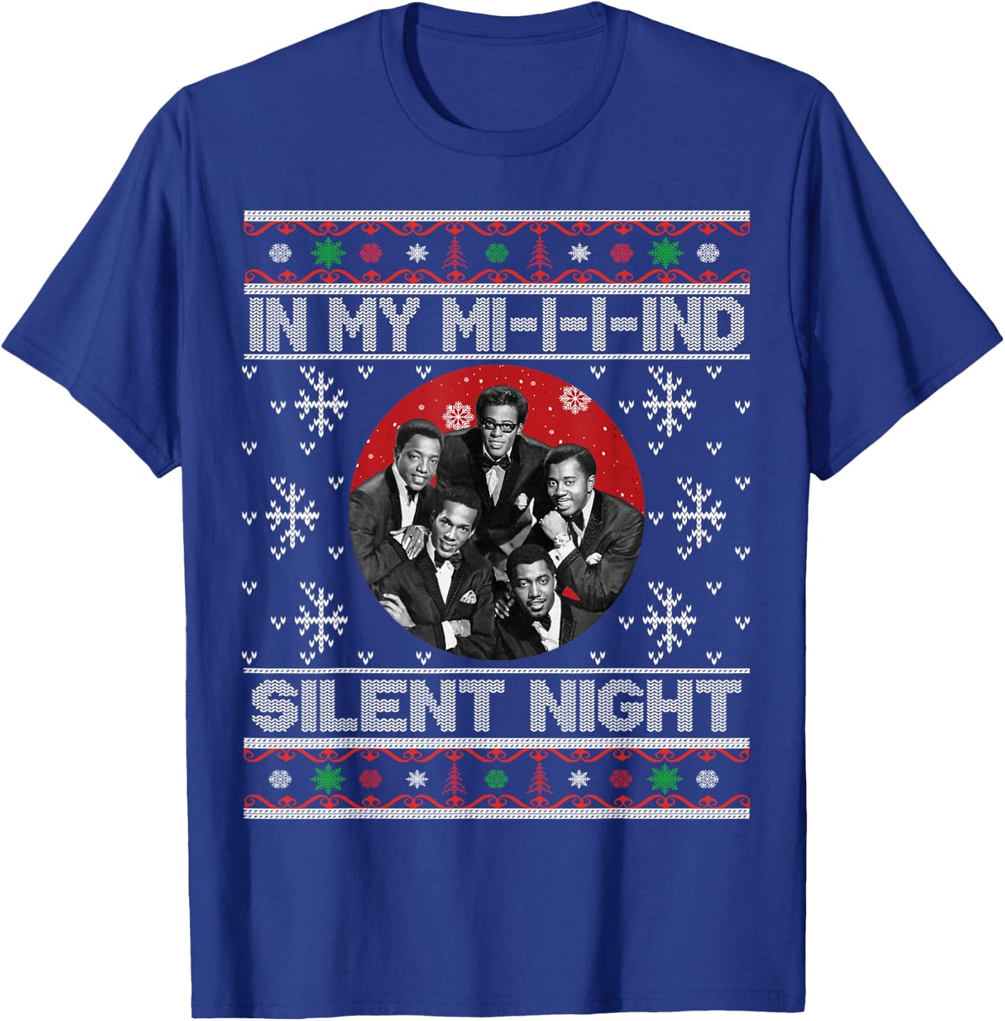 In My Mind Silent Night Ugly Christmas Xmas Family Sweater T-Shirt - T-Shirt | Royal
