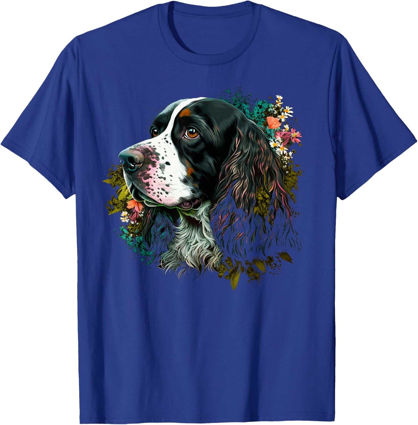 Cute Flower summer Floral English Springer Spaniel Men Women Kids T-Shirt - T-Shirt | Royal