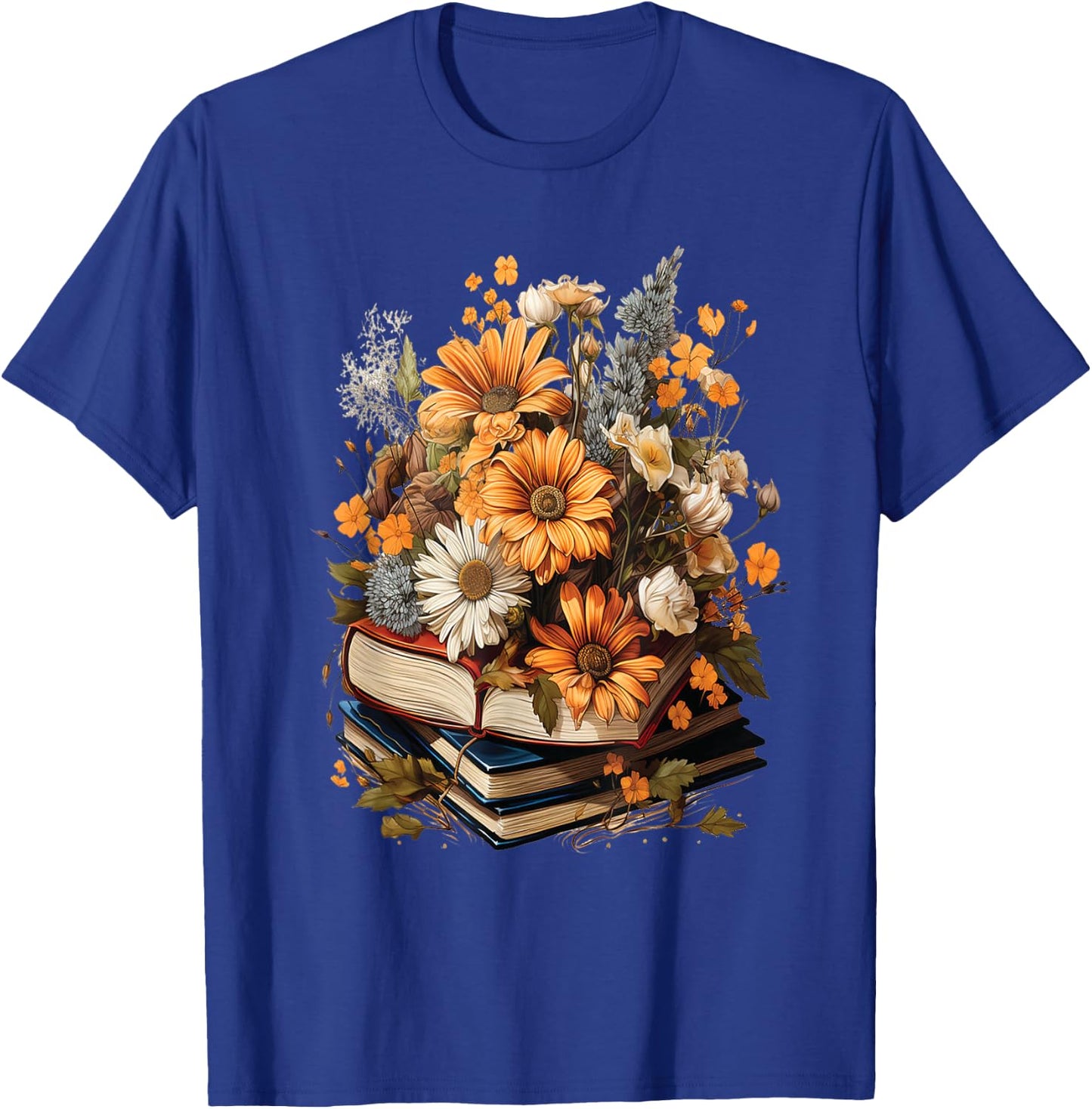 Floral Cute Graphic: Women's Vintage Wildflower Design T-Shirt - T-Shirt | Royal