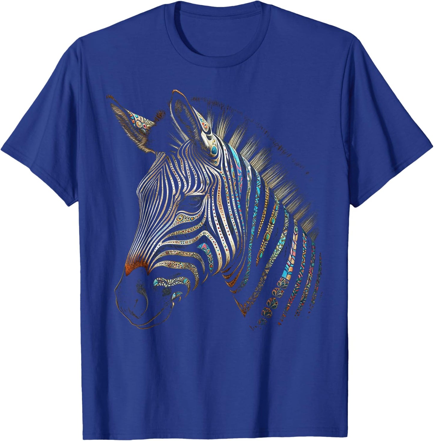 Zebra Lover Artwork | Animal Motif Zebra T-Shirt - T-Shirt | Royal