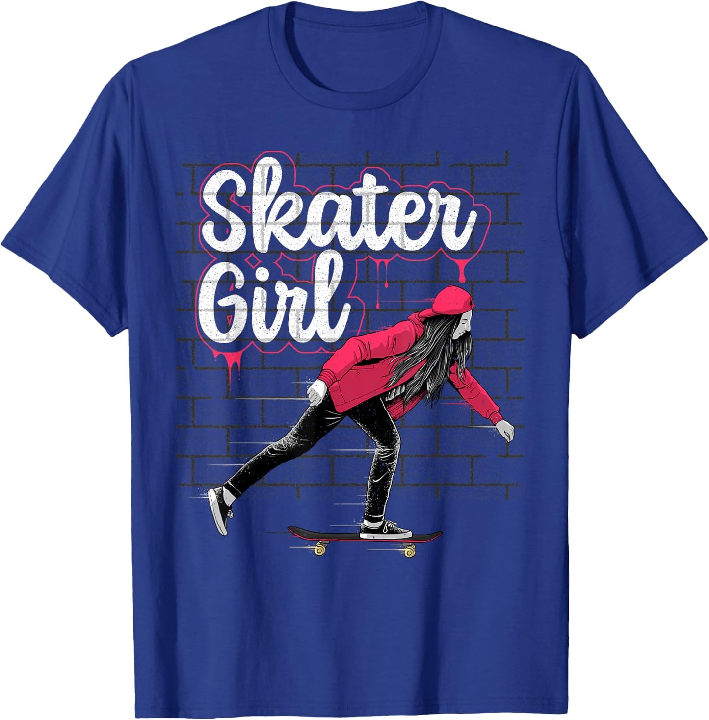 Cool Skateboard Art For Teen Girls Kids Skateboarding Skater T-Shirt - T-Shirt | Royal