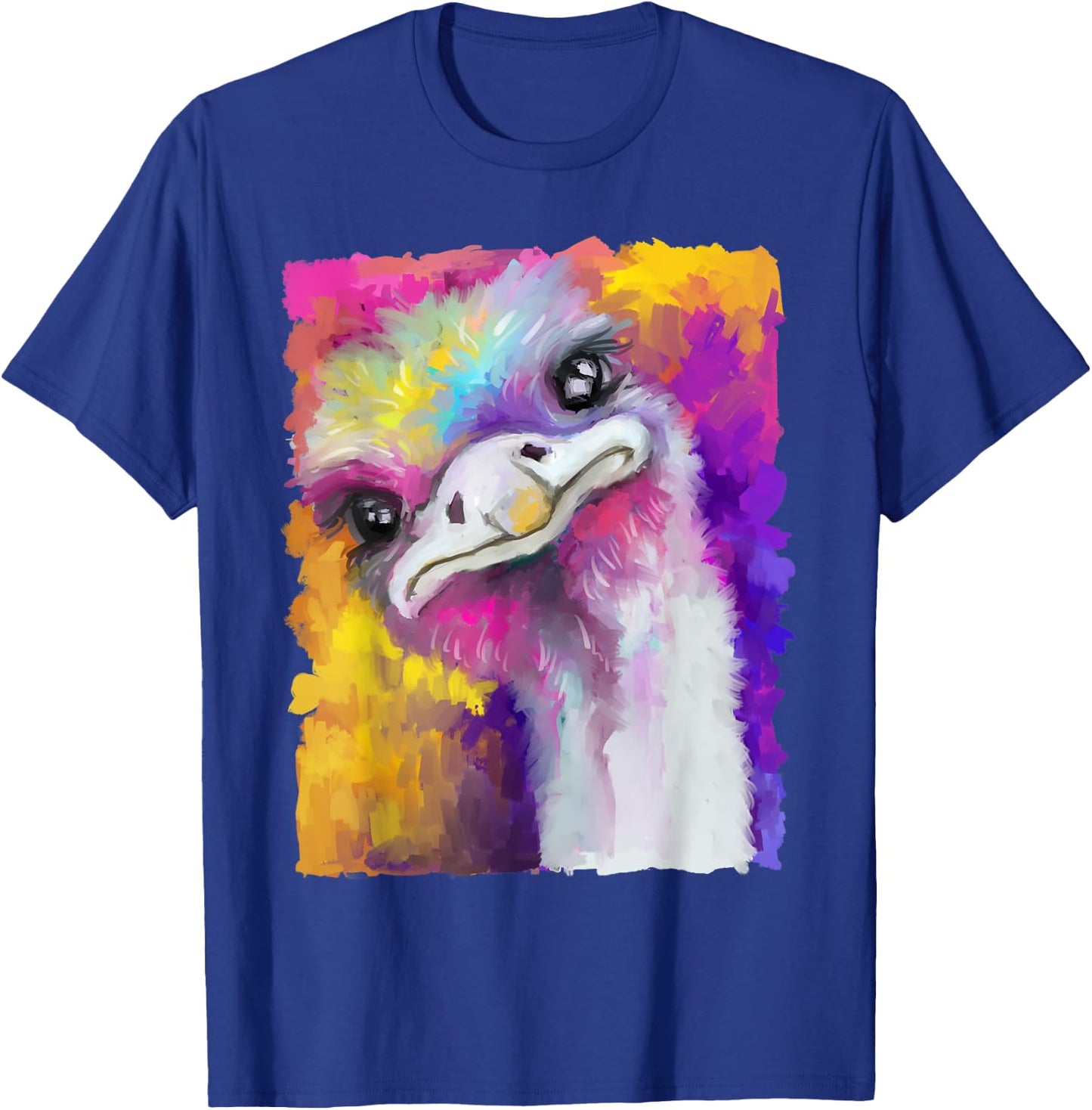 Ostrich Watercolor Funny Animal Lovers Outfit Men Women Kids T-Shirt - T-Shirt | Royal
