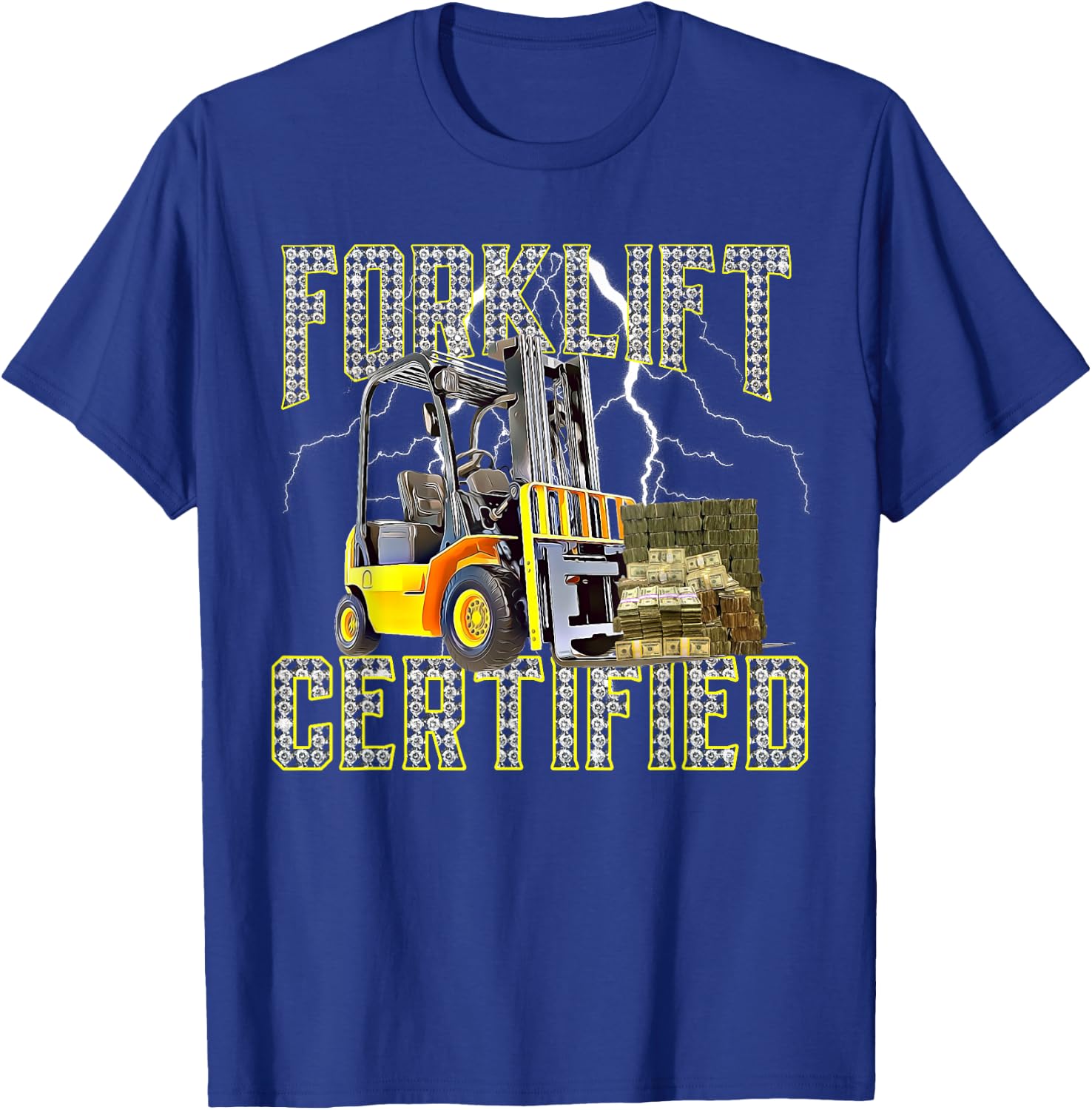 Retro Style Funny Forklift Operator Forklift Certified T-Shirt - T-Shirt | Royal