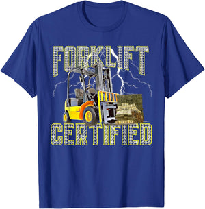 Retro Style Funny Forklift Operator Forklift Certified T-Shirt - T-Shirt | Royal