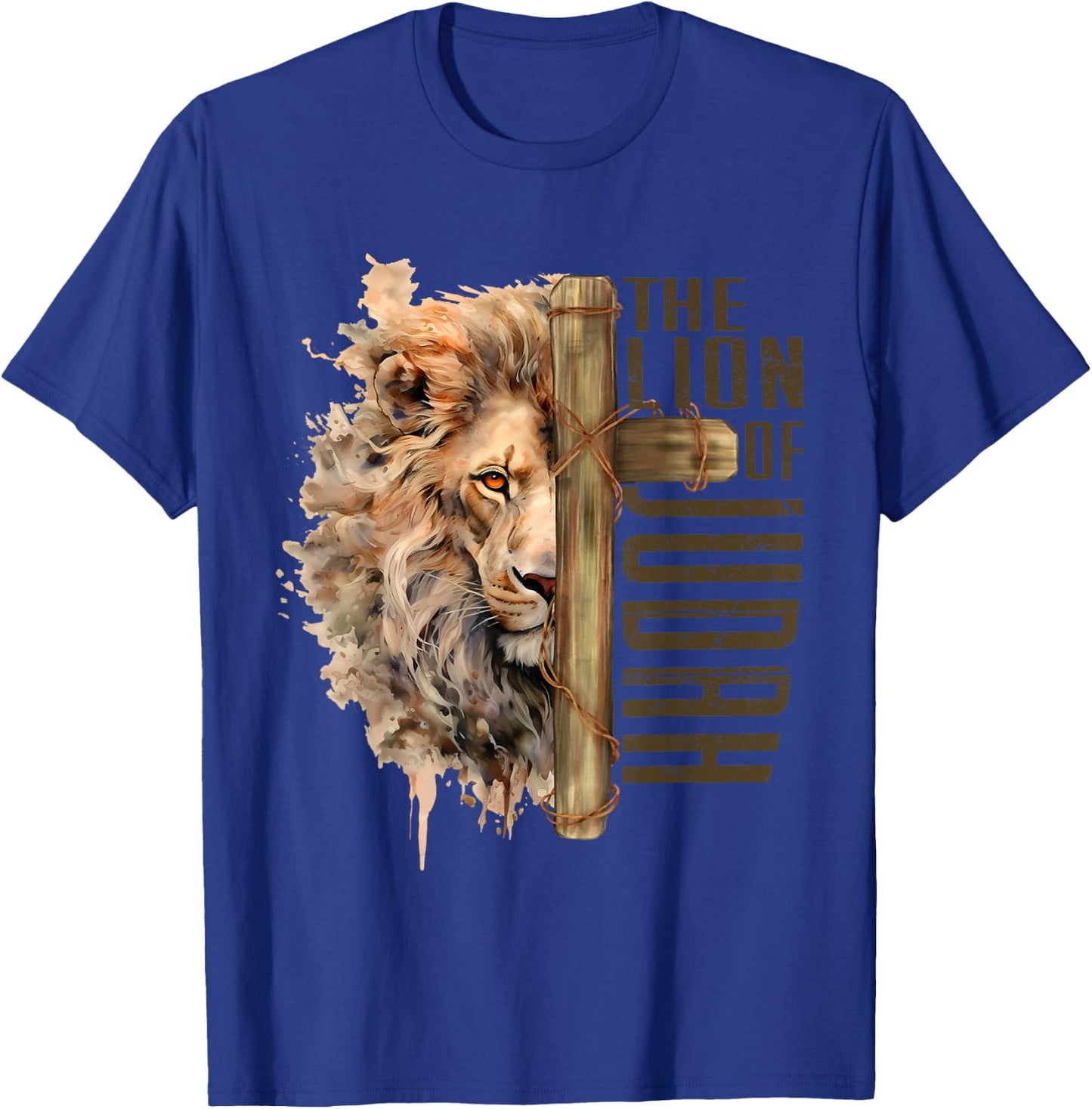 The Lion Of Judah Jesus Revelation Inspirational Christian T-Shirt - T-Shirt | Royal