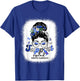Support Squad Messy Bun Women Diabetes Awareness T-Shirt - T-Shirt | Royal