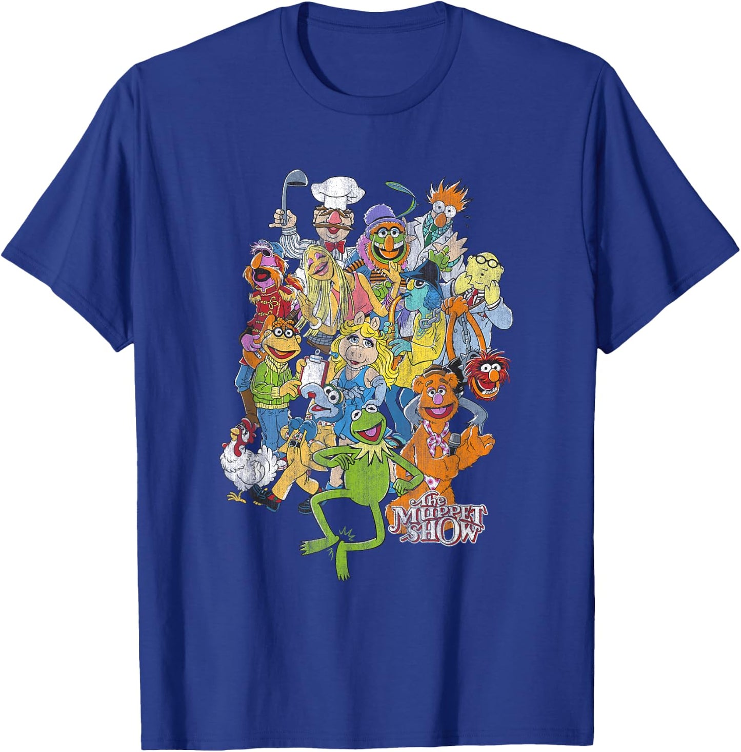 Disney The Muppets Main Characters Distressed Group Shot T-Shirt - T-Shirt | Royal