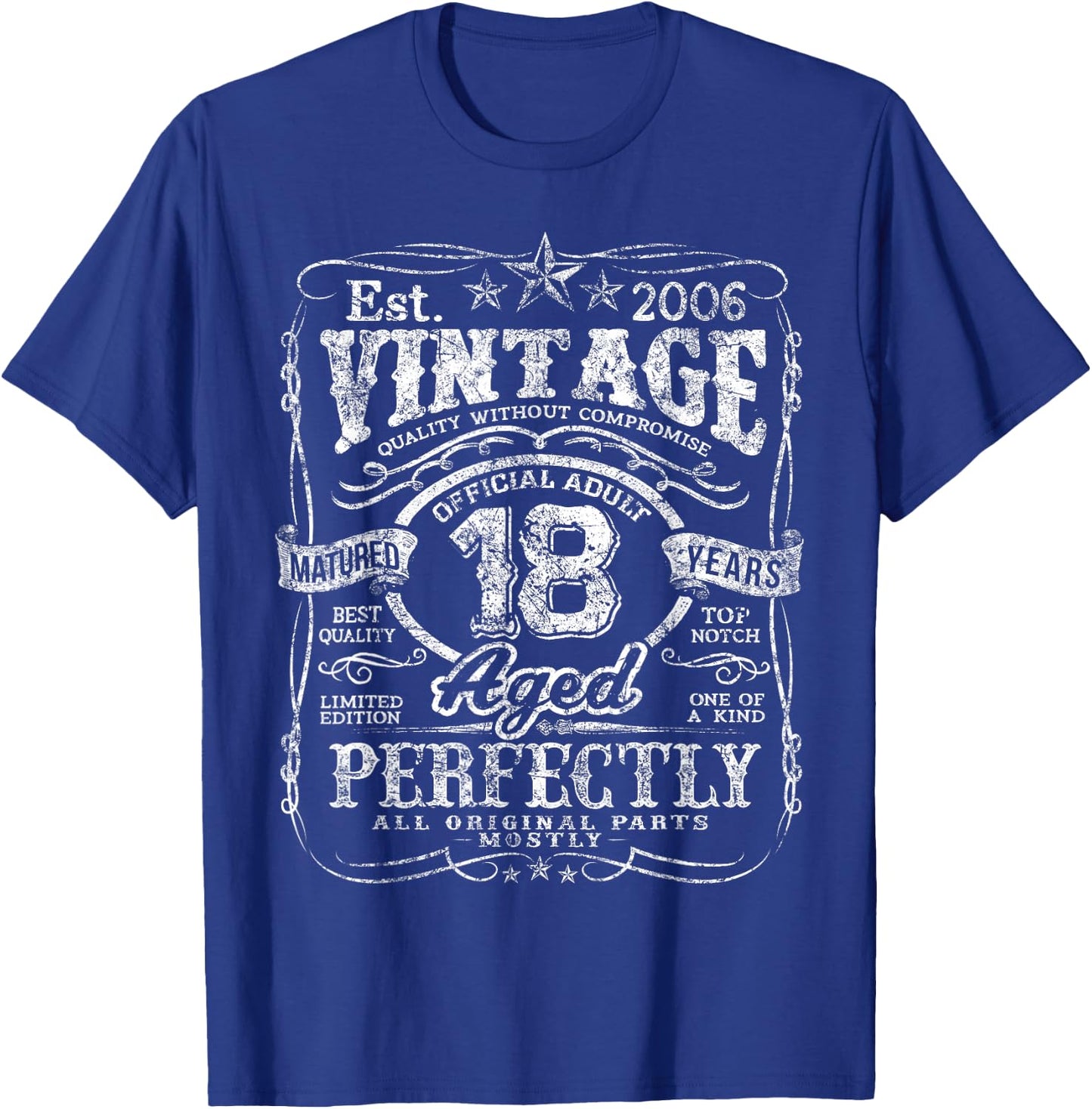 Vintage 2006 Limited Edition 18 Year Old Gifts 18th Birthday T-Shirt - T-Shirt | Royal