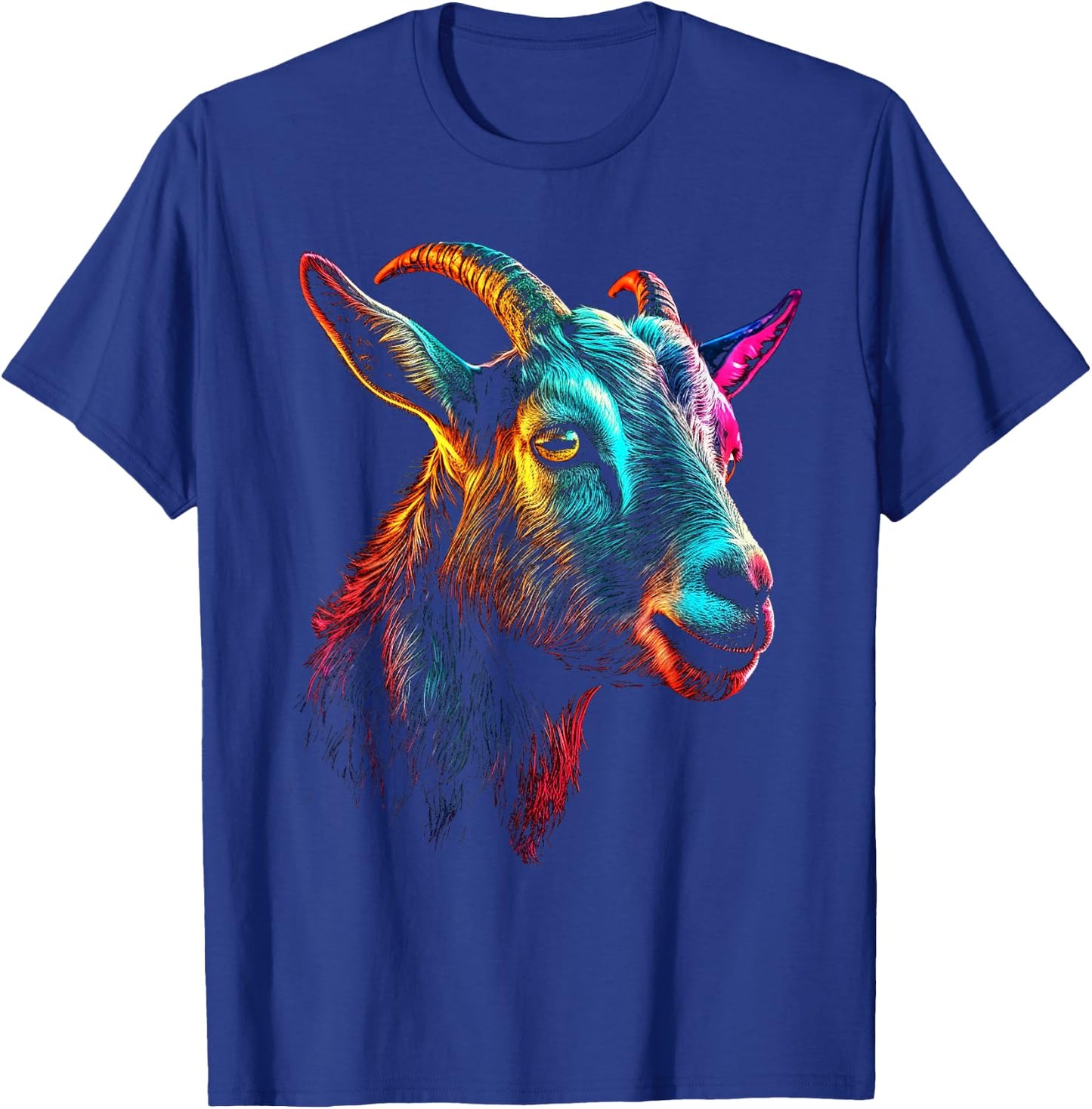 Goat Colorful Artwork | Animal Motif Goat T-Shirt - T-Shirt | Royal