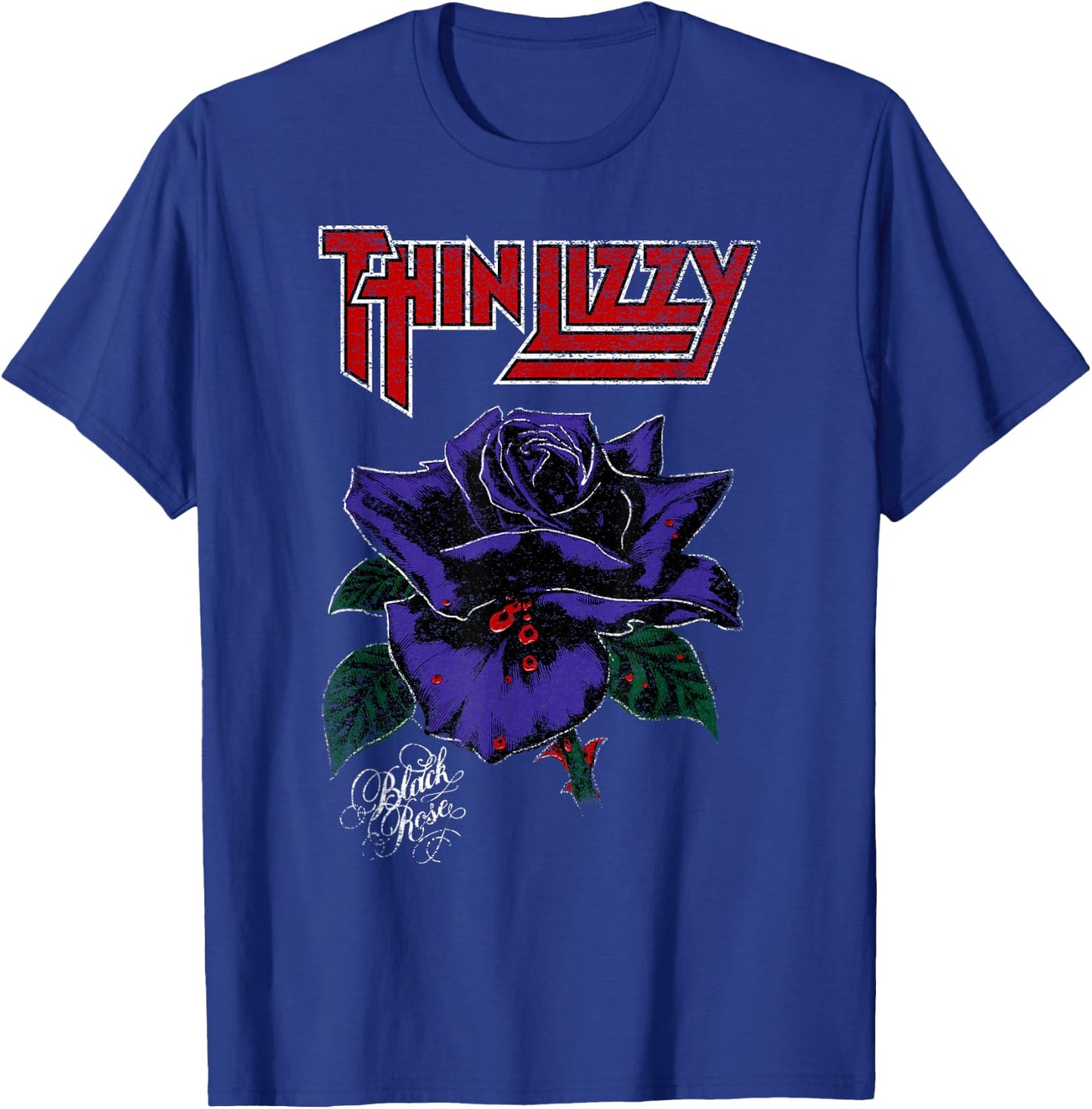 Thin Lizzy – Black Rose On Purple T-Shirt - T-Shirt | Royal