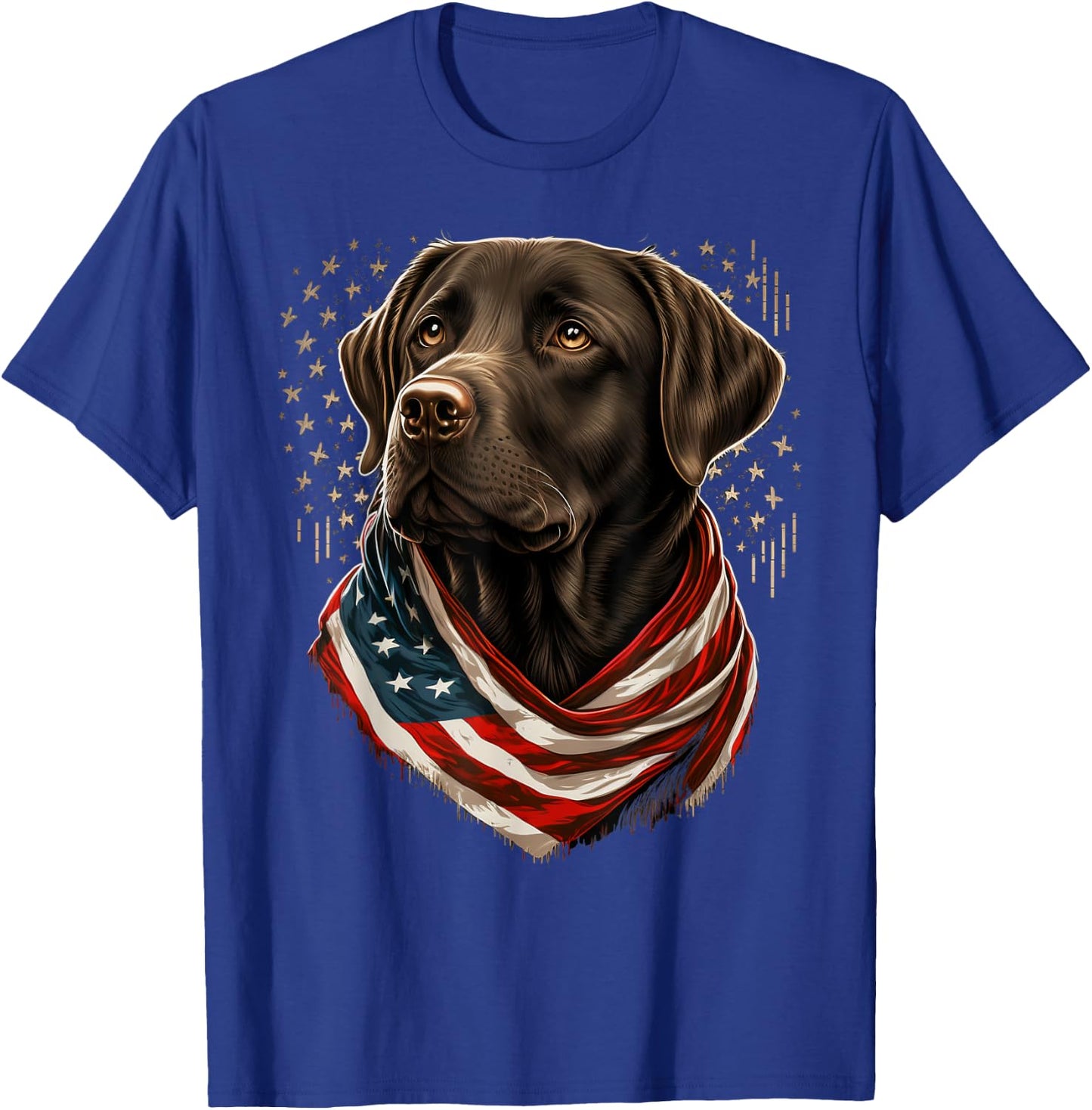 USA 4th Of July brown Patriotic American Labrador Retriever T-Shirt - T-Shirt | Royal