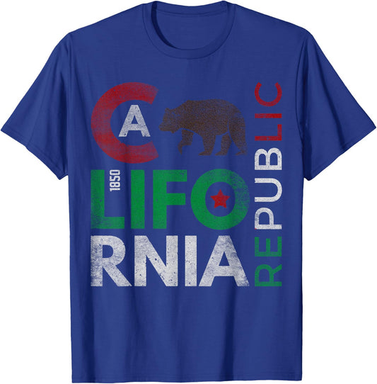 California State CA Cali California Republic The West Coast T-Shirt - T-Shirt | Royal