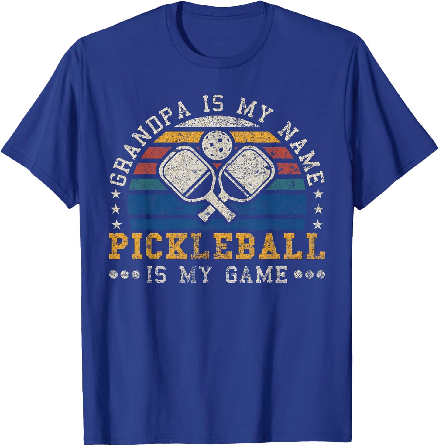 Grandpa Is My Name Pickleball Is My Game Pickleball Grandpa T-Shirt - T-Shirt | Royal