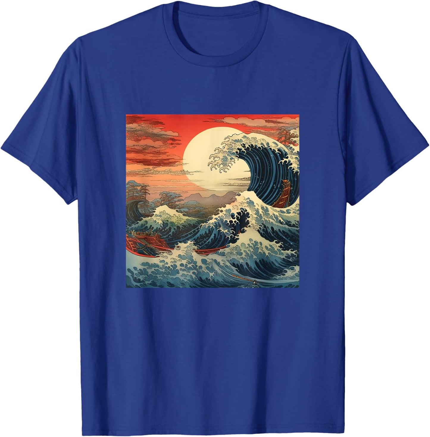 Vintage Japanese Art Cherry Blossoms Japan Woodblock T-Shirt - T-Shirt | Royal