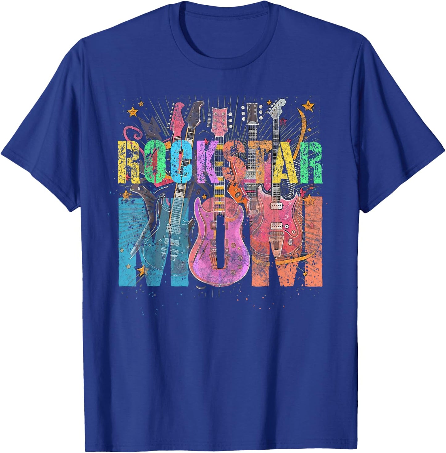 Vintage ROCKSTAR MOM Rockin' Mama Birthday Mommy Squad T-Shirt - T-Shirt | Royal