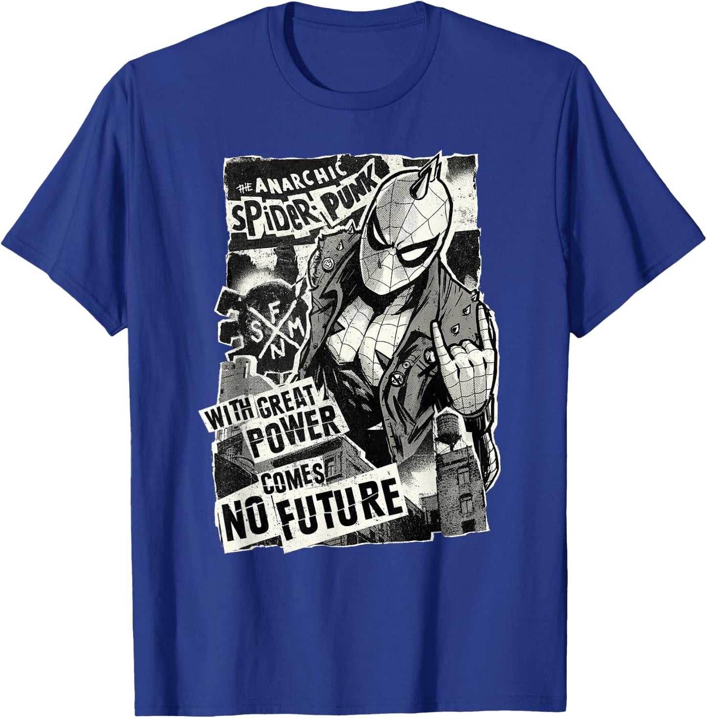 Marvel Spider-Man Anarchic Spider-Punk with Great Power Small T-Shirt - T-Shirt | Royal