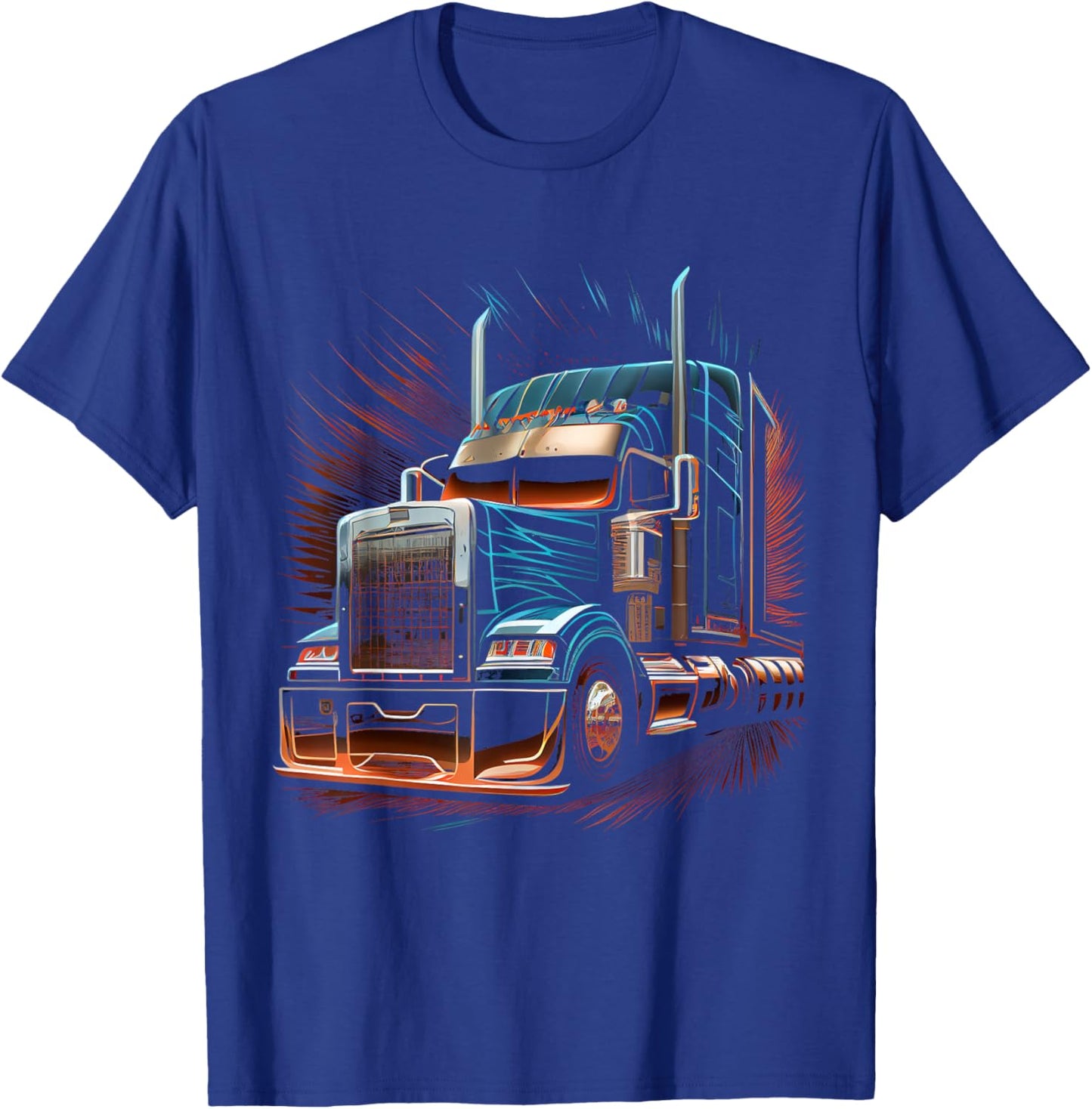 Truck Driver 18 Wheel Trucker T-Shirt - T-Shirt | Royal