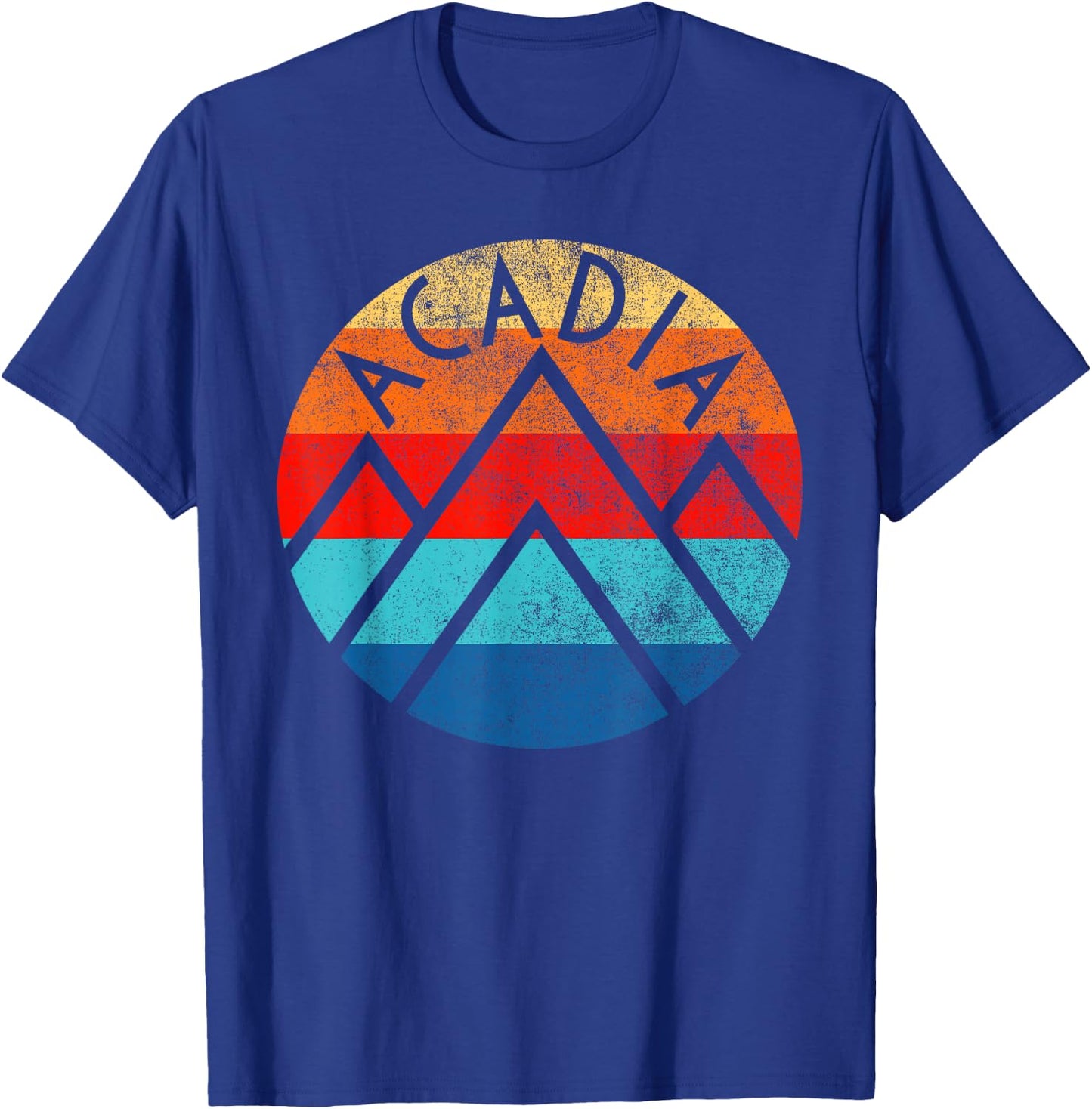 Acadia Maine Nature Hiking Mountains Outdoors Vintage T-Shirt - T-Shirt | Royal