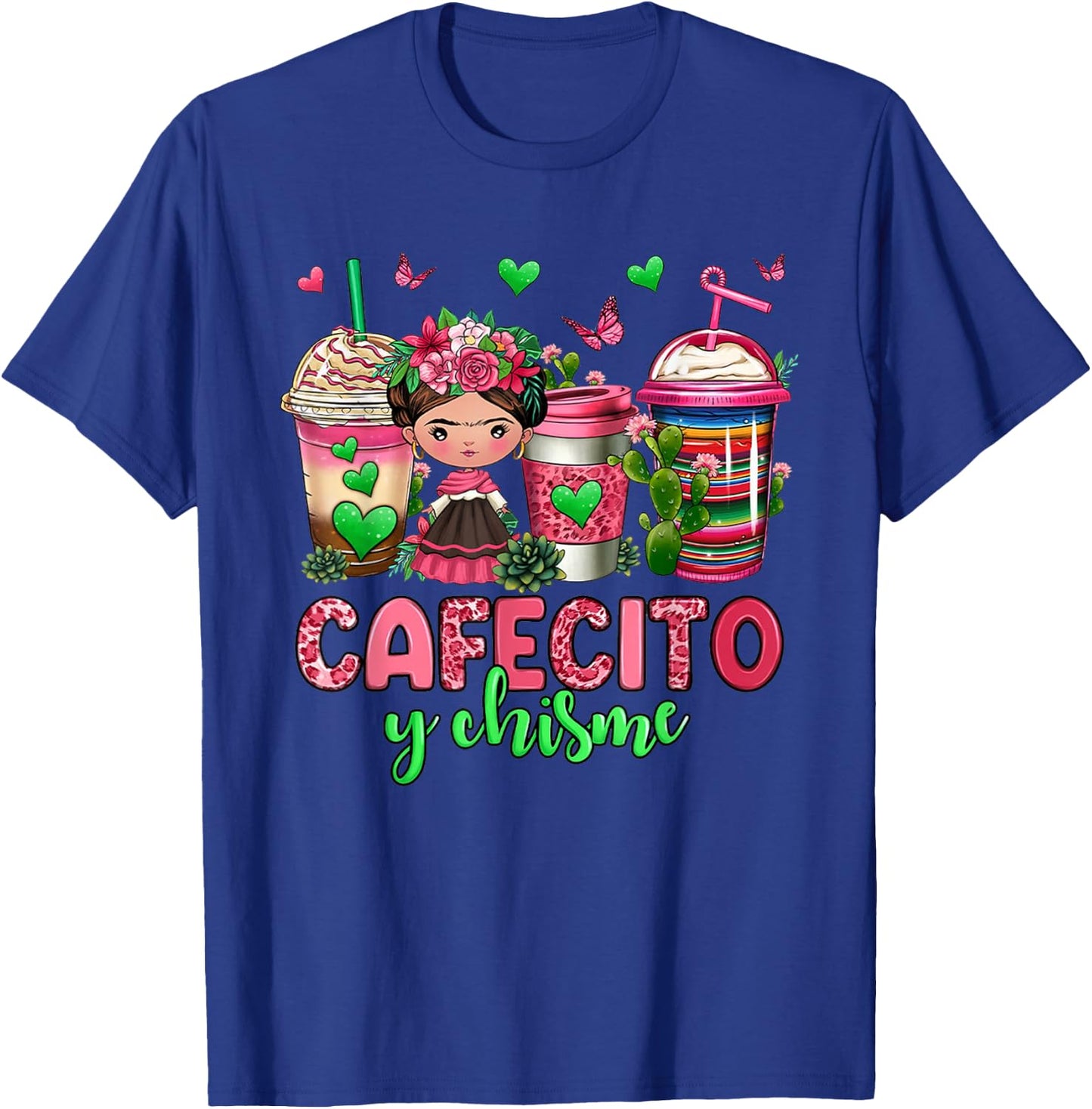 Cafecito y chisme coffee cups T-Shirt - T-Shirt | Royal