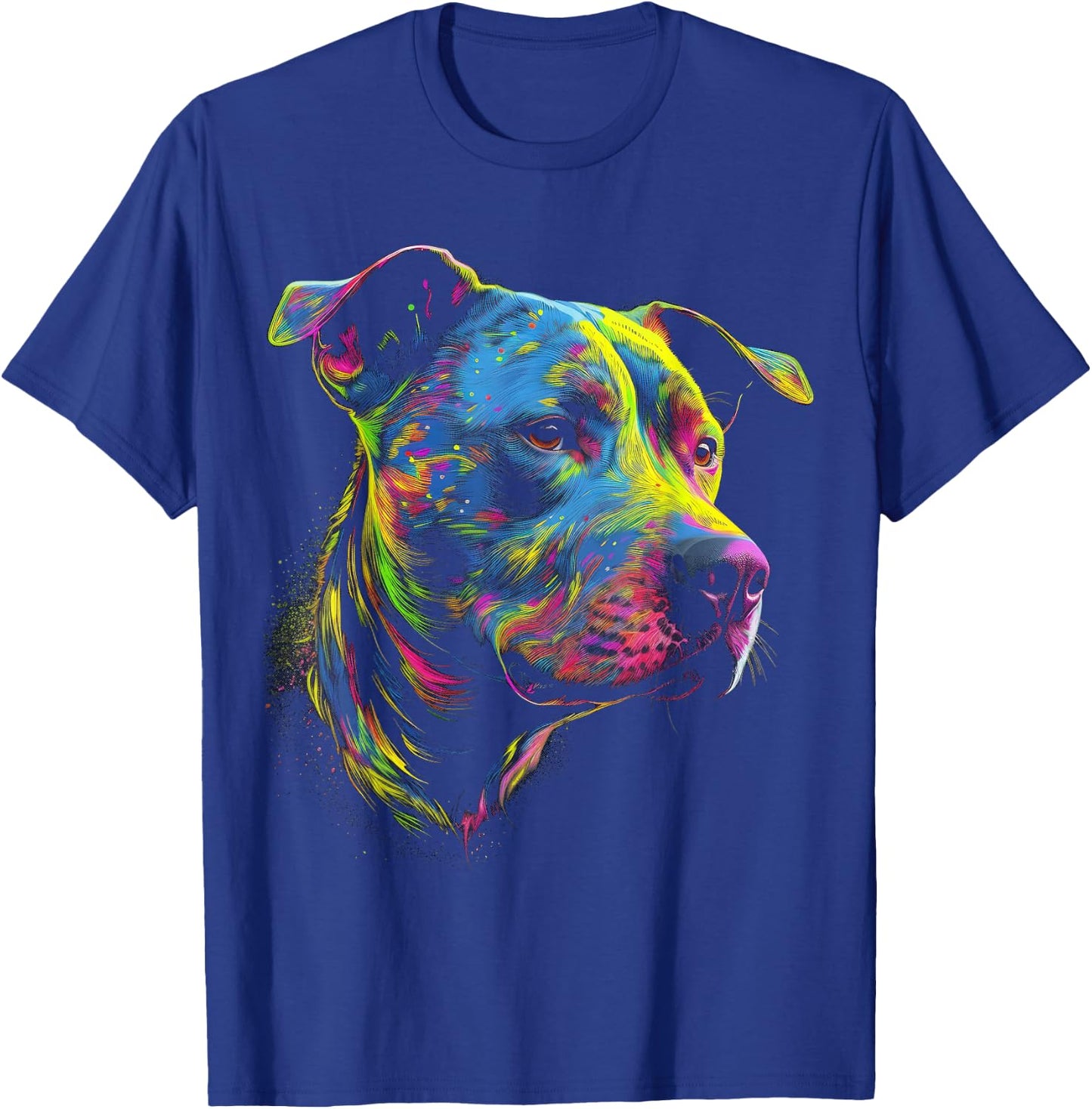 Pit Bull Mom Dog Lover Colorful Artistic Pitbull Owner Women T-Shirt - T-Shirt | Royal