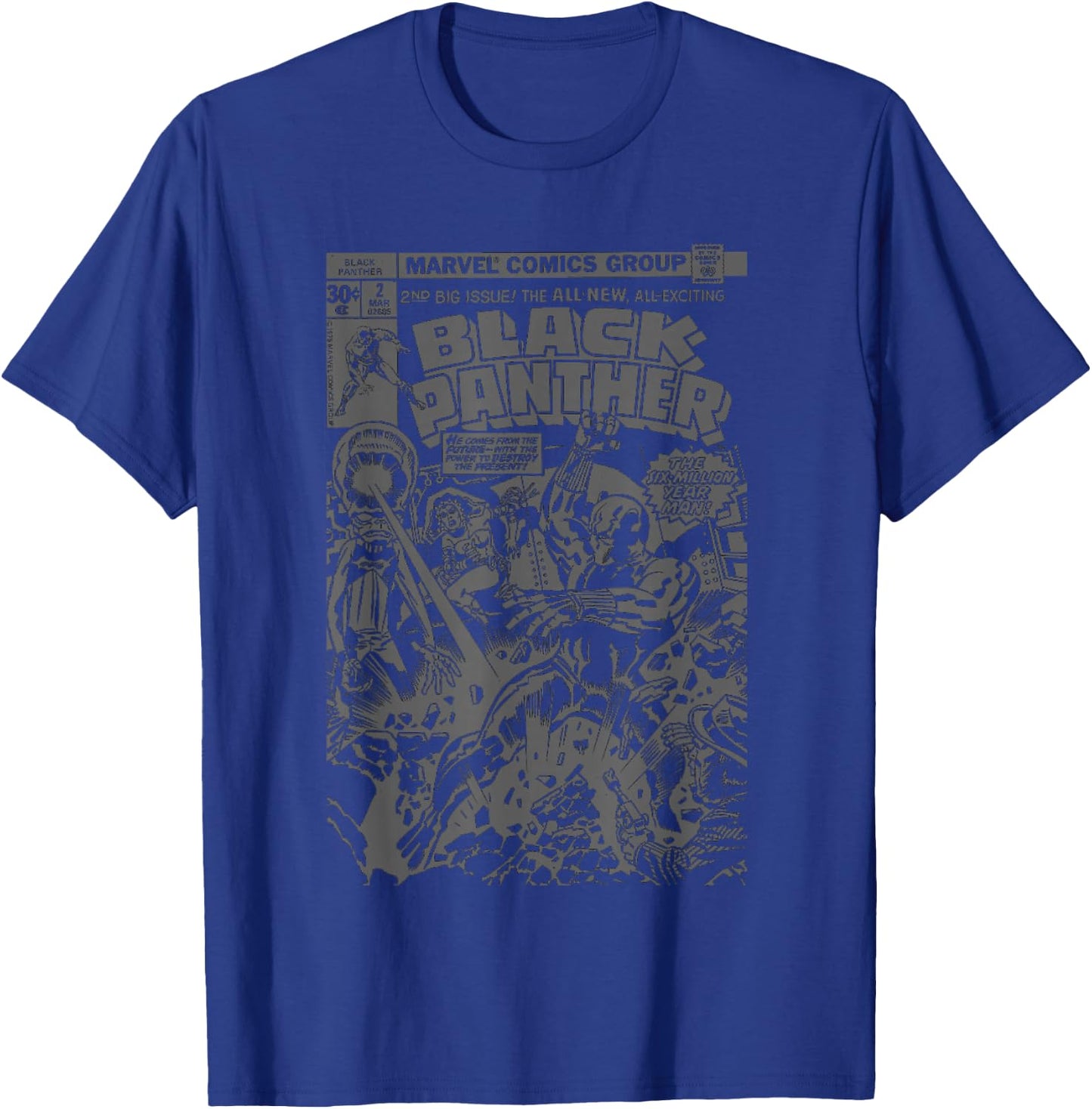 Marvel Comics Retro Black Panther Vintage Black Comic Cover T-Shirt - T-Shirt | Royal