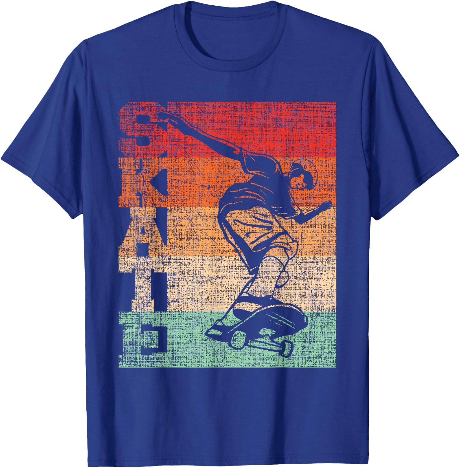 Retro Skate Skateboarder Skateboard Skateboarding Skater T-Shirt - T-Shirt | Royal